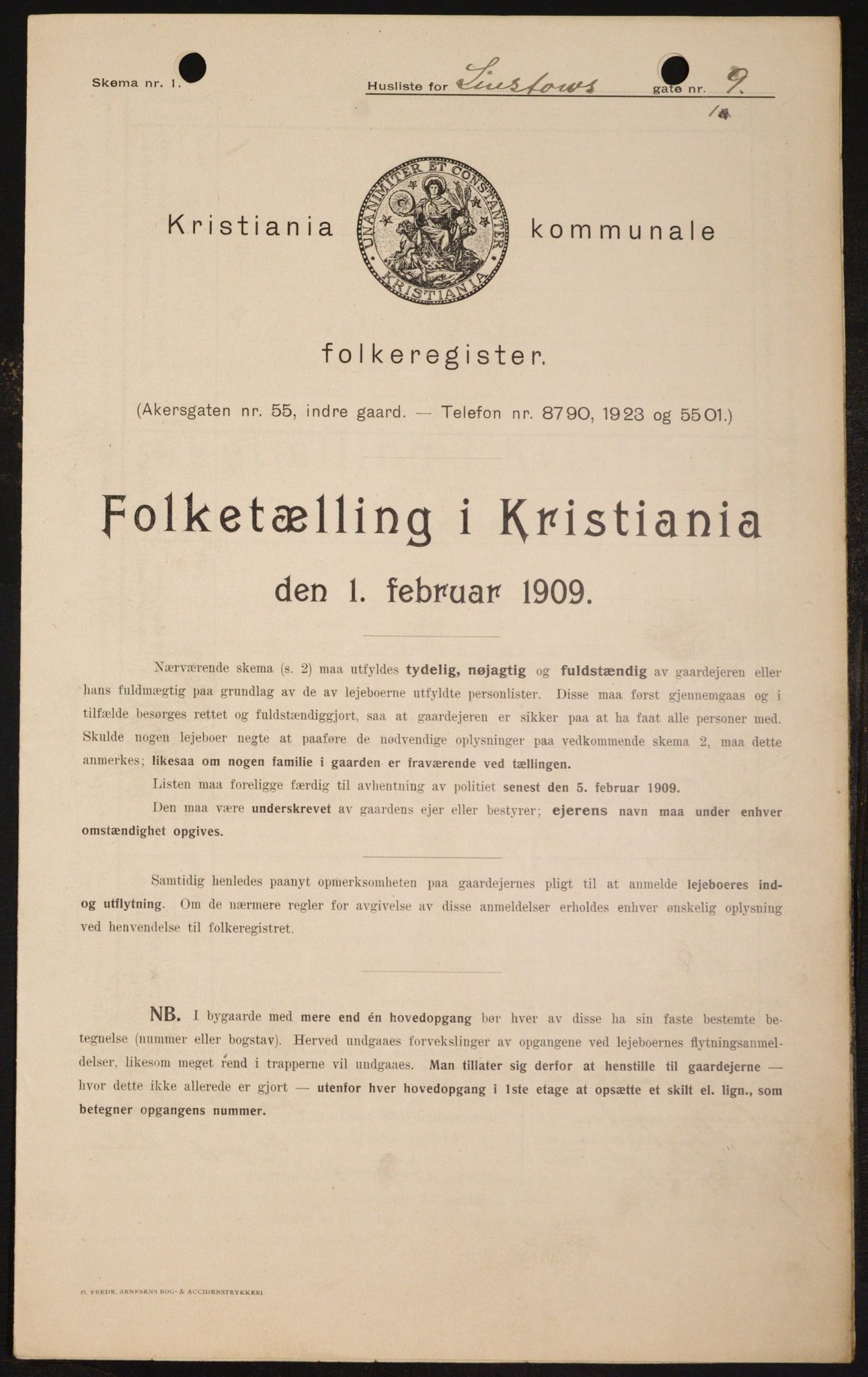 OBA, Municipal Census 1909 for Kristiania, 1909, p. 52680