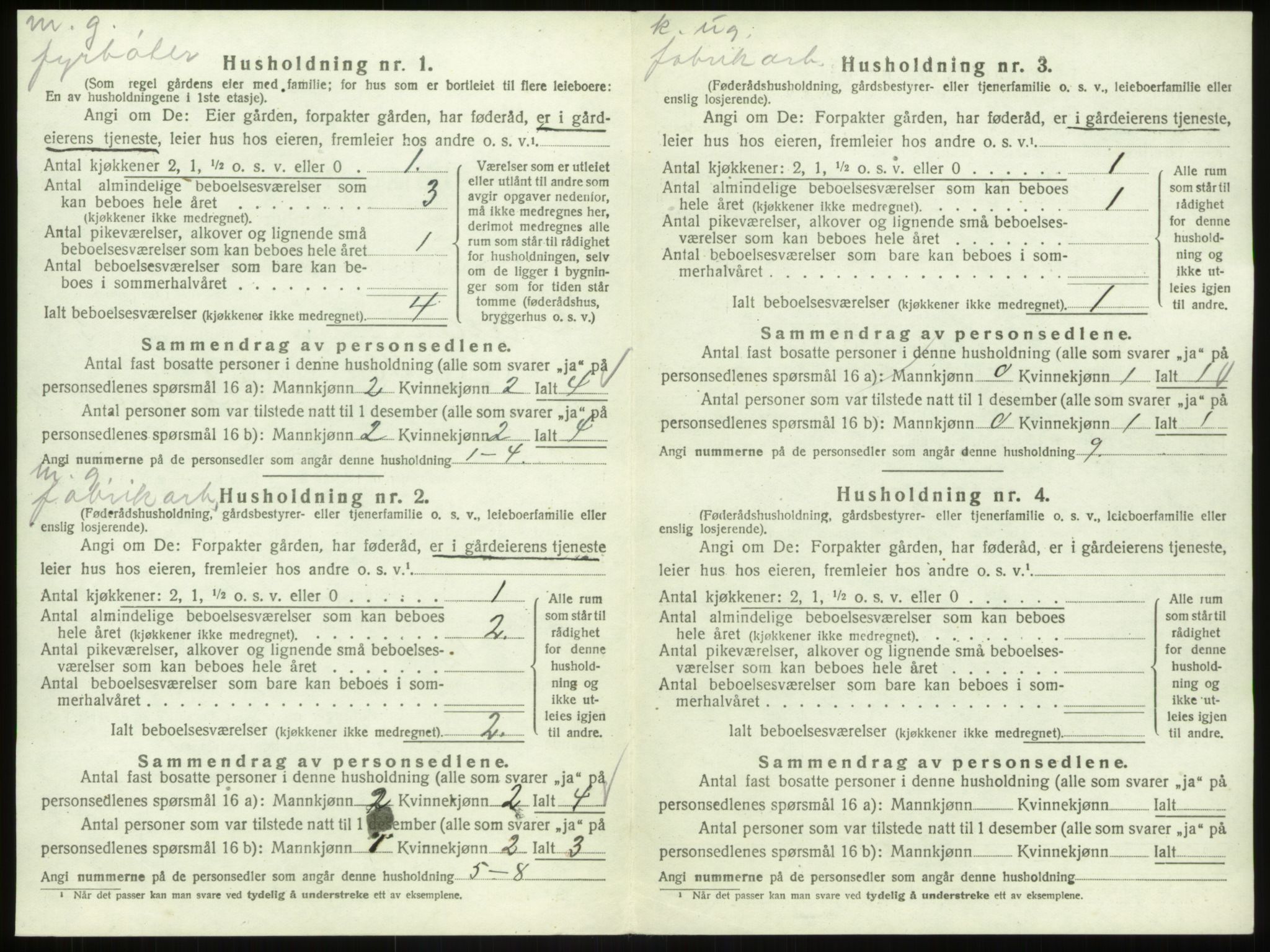 SAB, 1920 census for Åsane, 1920, p. 496