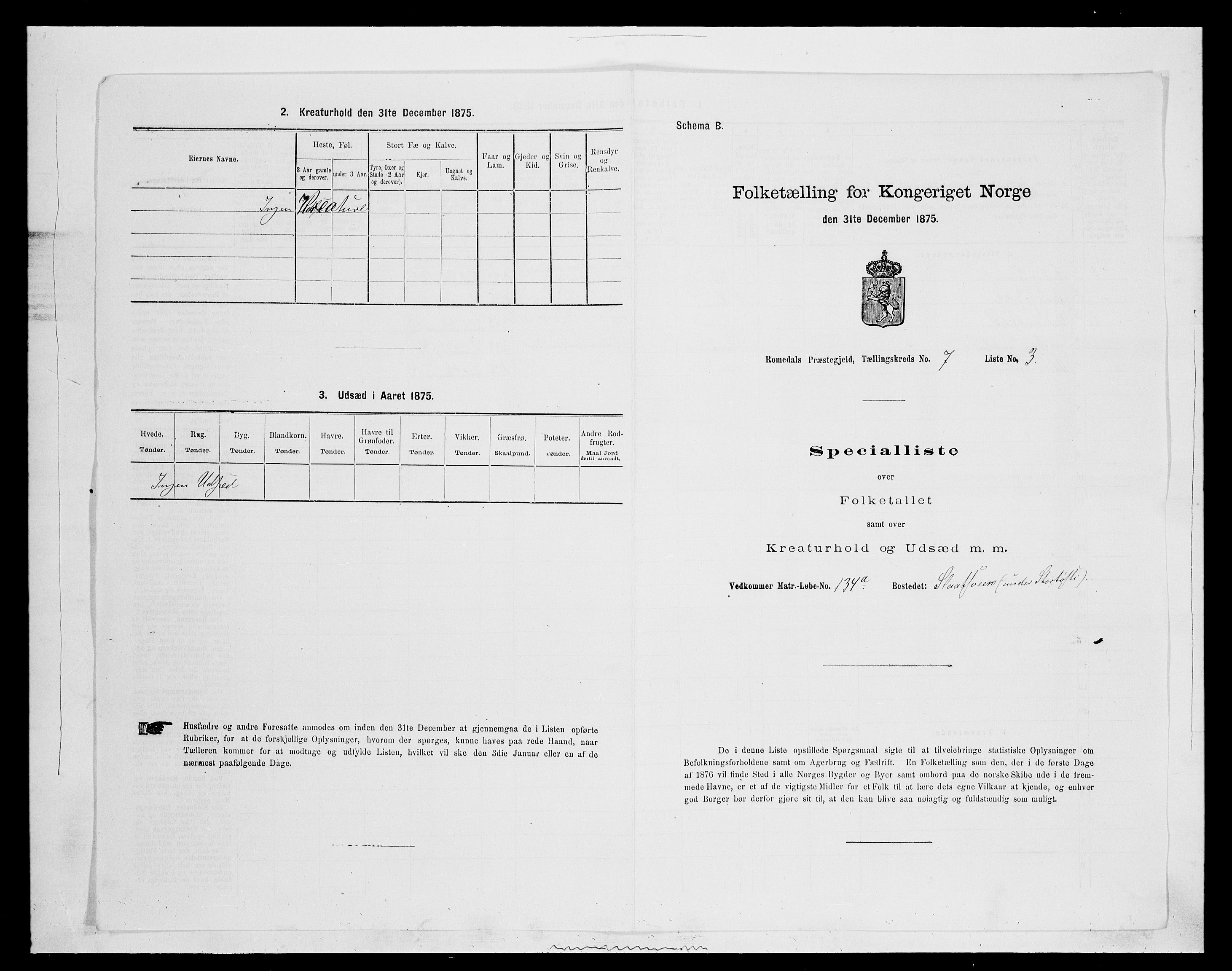 SAH, 1875 census for 0416P Romedal, 1875, p. 1057