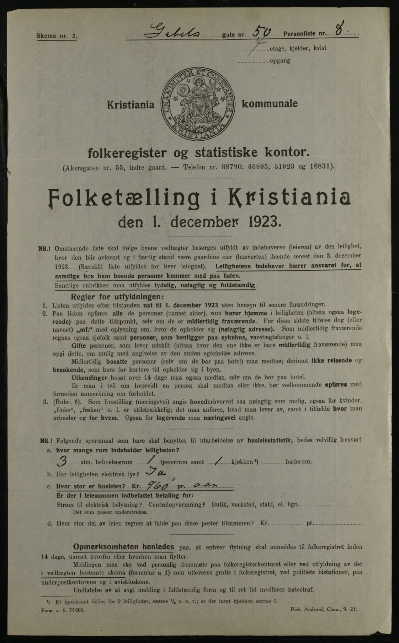 OBA, Municipal Census 1923 for Kristiania, 1923, p. 32317