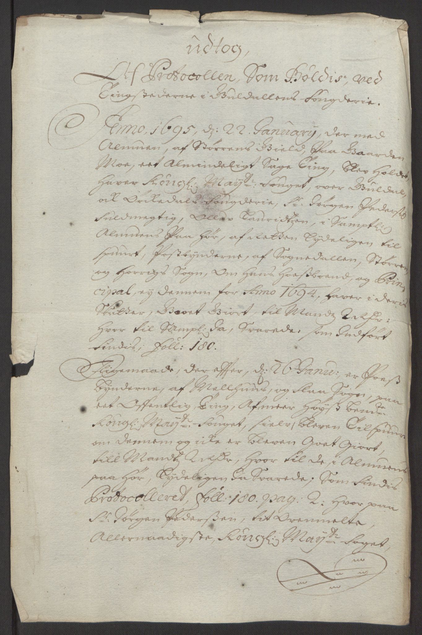 Rentekammeret inntil 1814, Reviderte regnskaper, Fogderegnskap, AV/RA-EA-4092/R60/L3944: Fogderegnskap Orkdal og Gauldal, 1694, p. 416