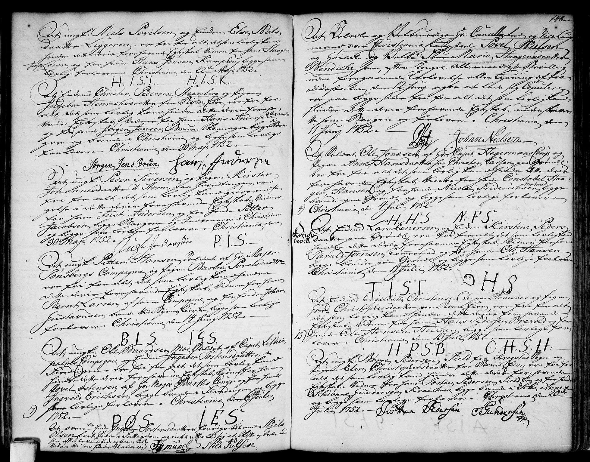Aker prestekontor kirkebøker, AV/SAO-A-10861/L/L0002: Best man's statements no. 2, 1734-1773, p. 148