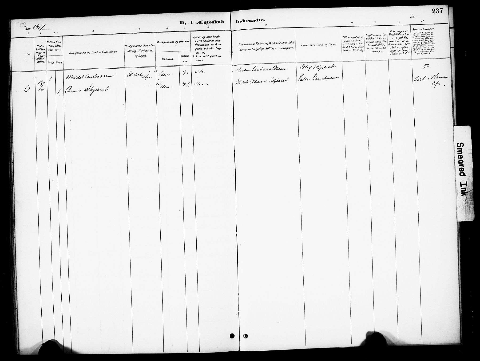 Stor-Elvdal prestekontor, AV/SAH-PREST-052/H/Ha/Hab/L0003: Parish register (copy) no. 3, 1895-1917, p. 237