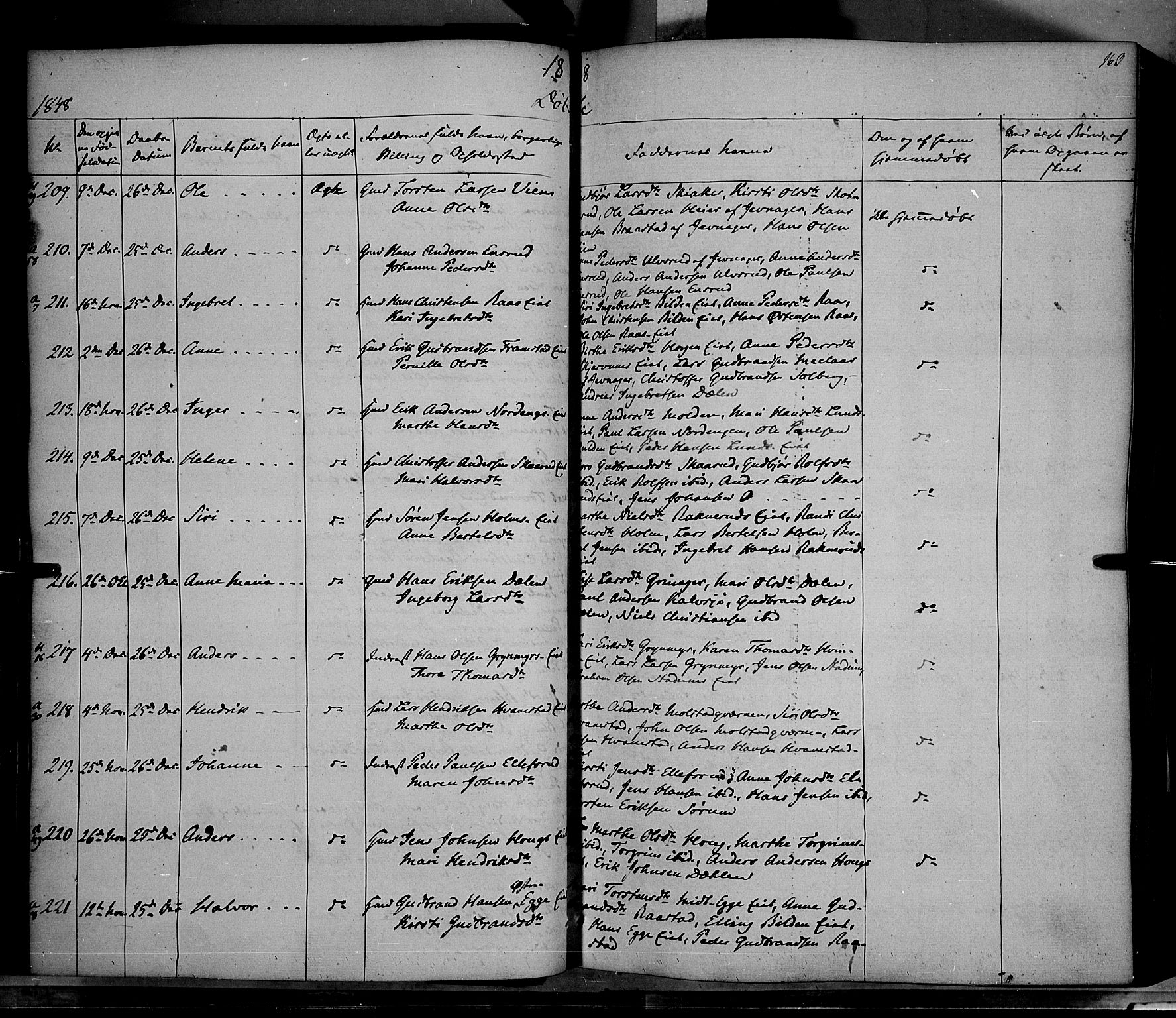 Gran prestekontor, SAH/PREST-112/H/Ha/Haa/L0011: Parish register (official) no. 11, 1842-1856, p. 162-163