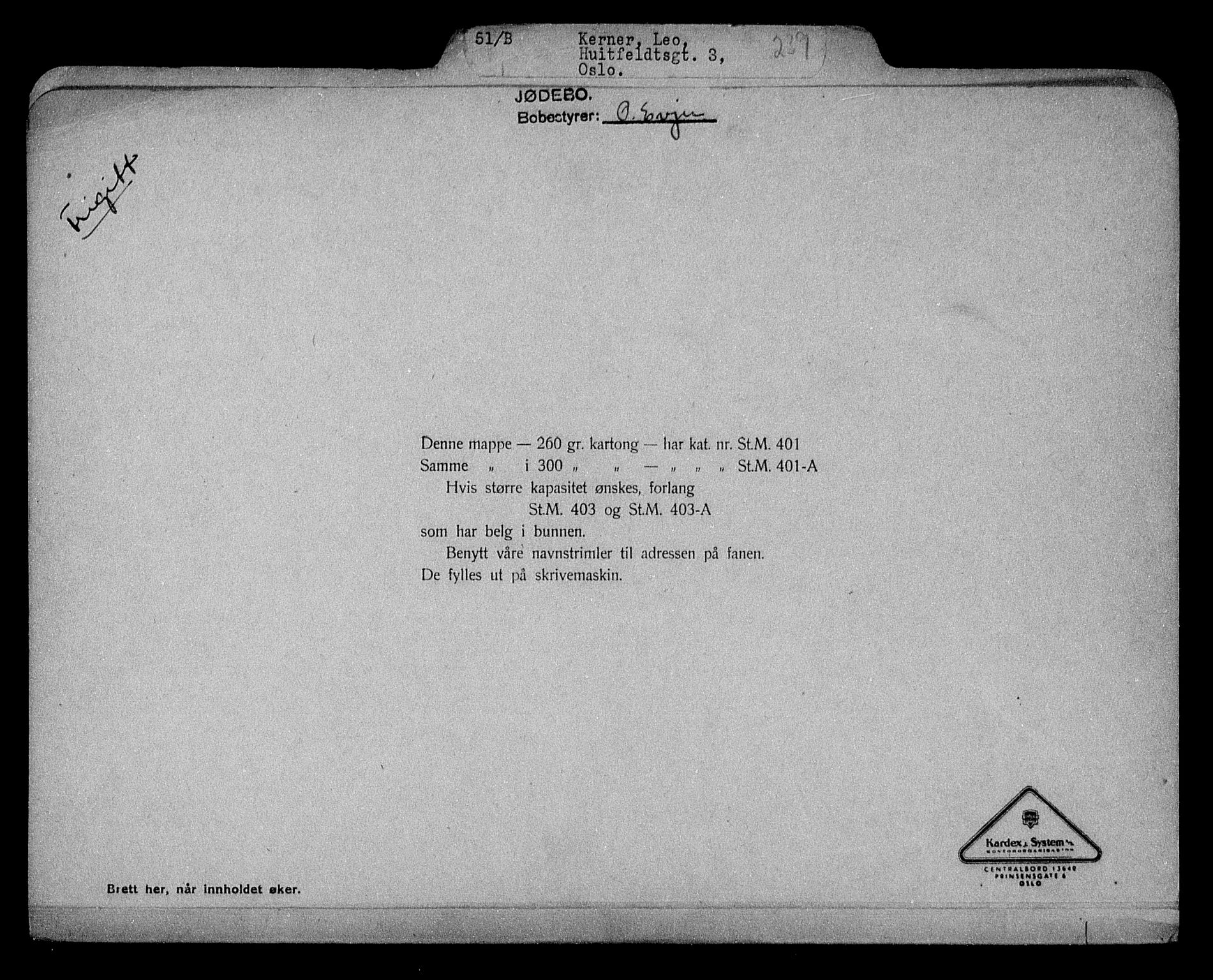 Justisdepartementet, Tilbakeføringskontoret for inndratte formuer, AV/RA-S-1564/H/Hc/Hcc/L0951: --, 1945-1947, p. 305