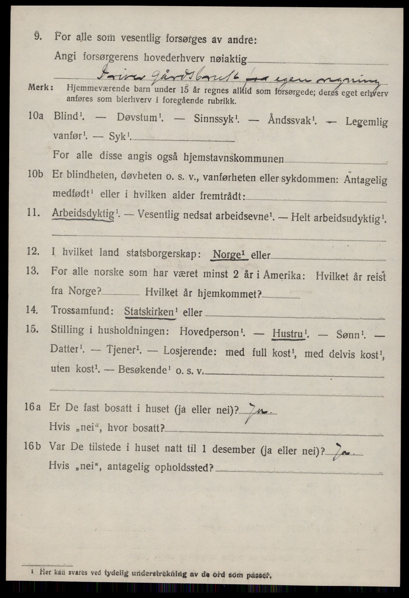 SAT, 1920 census for Sandøy, 1920, p. 1709