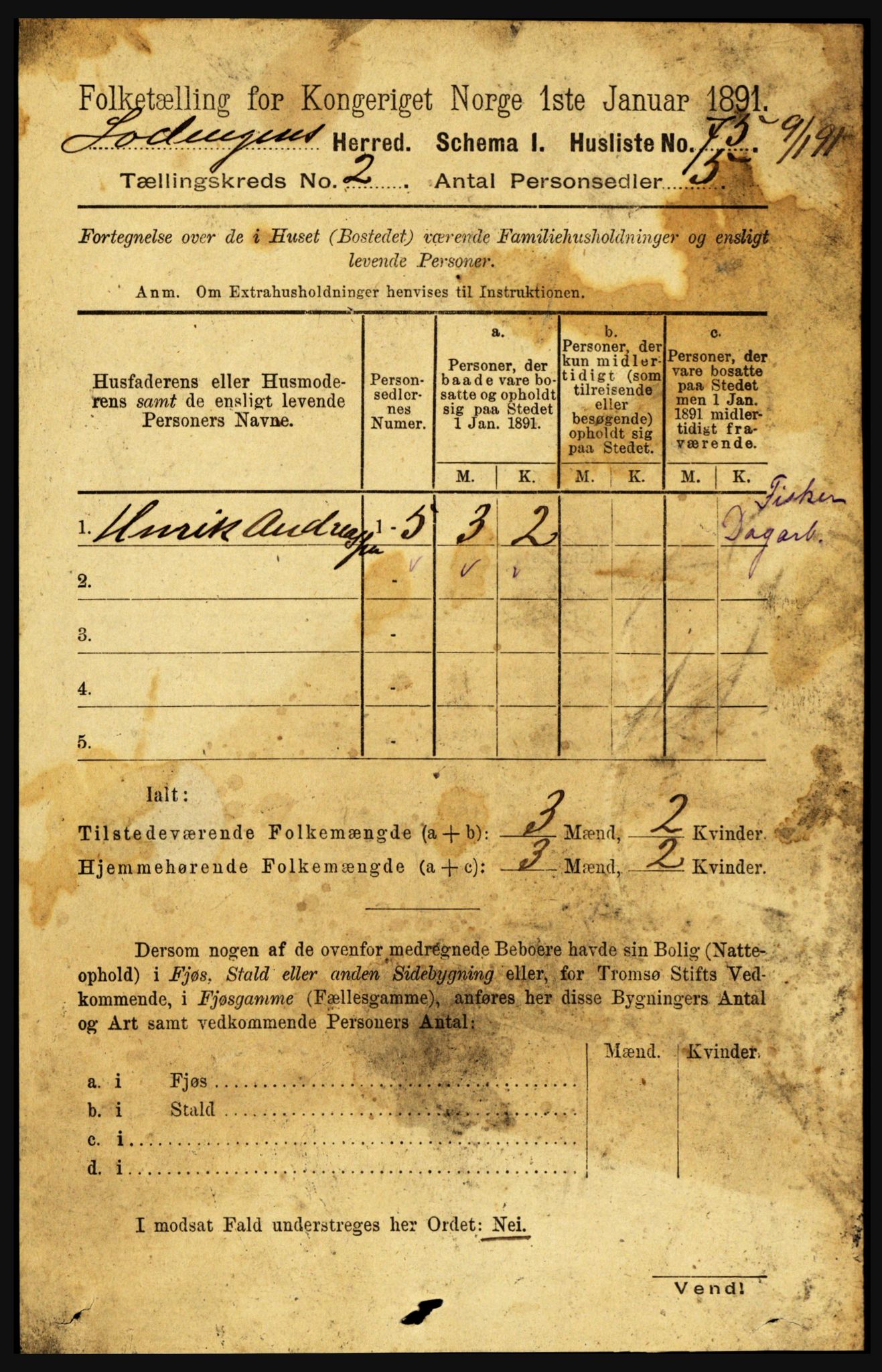 RA, 1891 census for 1851 Lødingen, 1891, p. 721