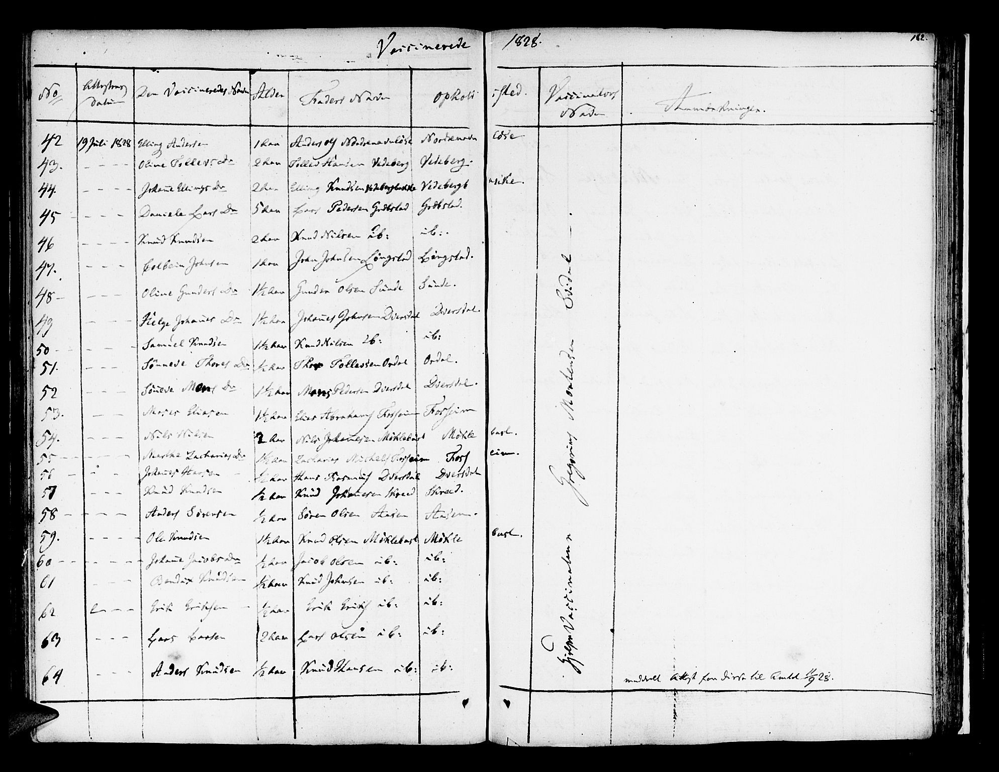 Jølster sokneprestembete, SAB/A-80701/H/Haa/Haaa/L0008: Parish register (official) no. A 8, 1821-1833, p. 182