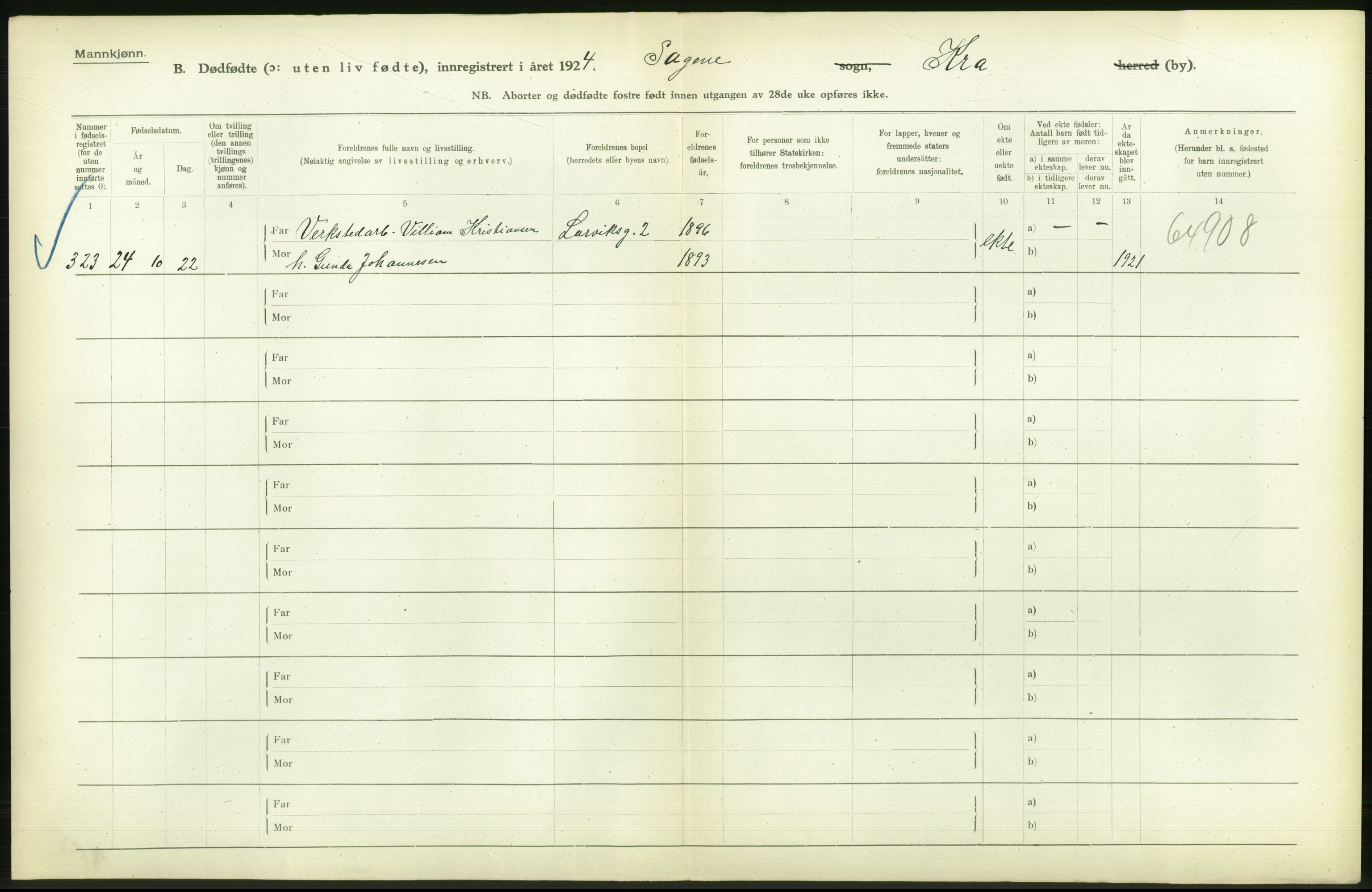 Statistisk sentralbyrå, Sosiodemografiske emner, Befolkning, AV/RA-S-2228/D/Df/Dfc/Dfcd/L0009: Kristiania: Døde kvinner, dødfødte, 1924, p. 652