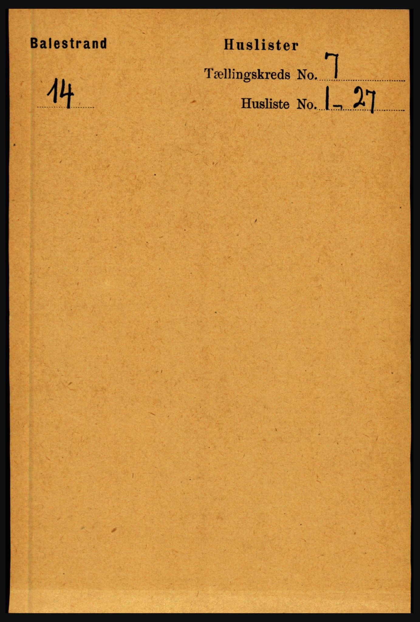 RA, 1891 census for 1418 Balestrand, 1891, p. 1479