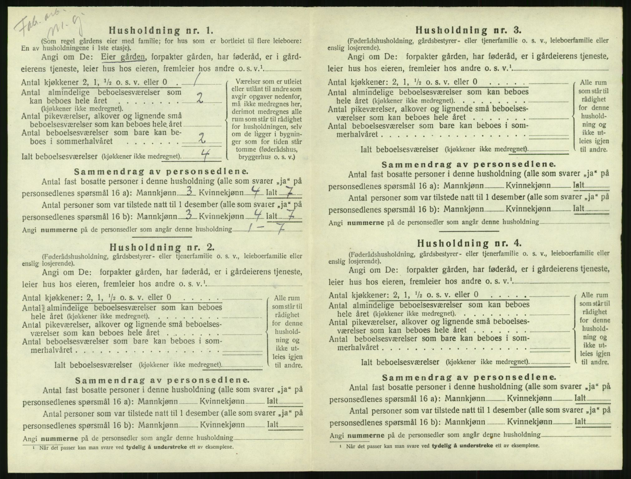 SAT, 1920 census for Borgund, 1920, p. 1813