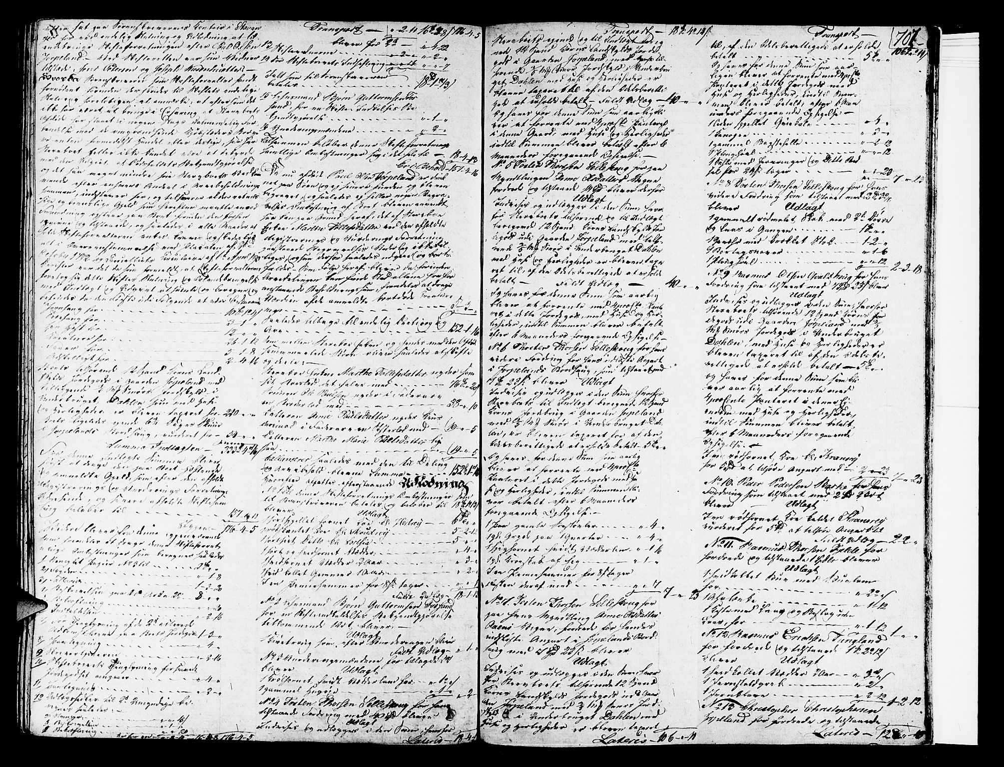 Karmsund sorenskriveri, AV/SAST-A-100311/01/IV/IVDB/L0006: SKIFTEPROTOKOLL A5, 1817-1825, p. 706b-707a