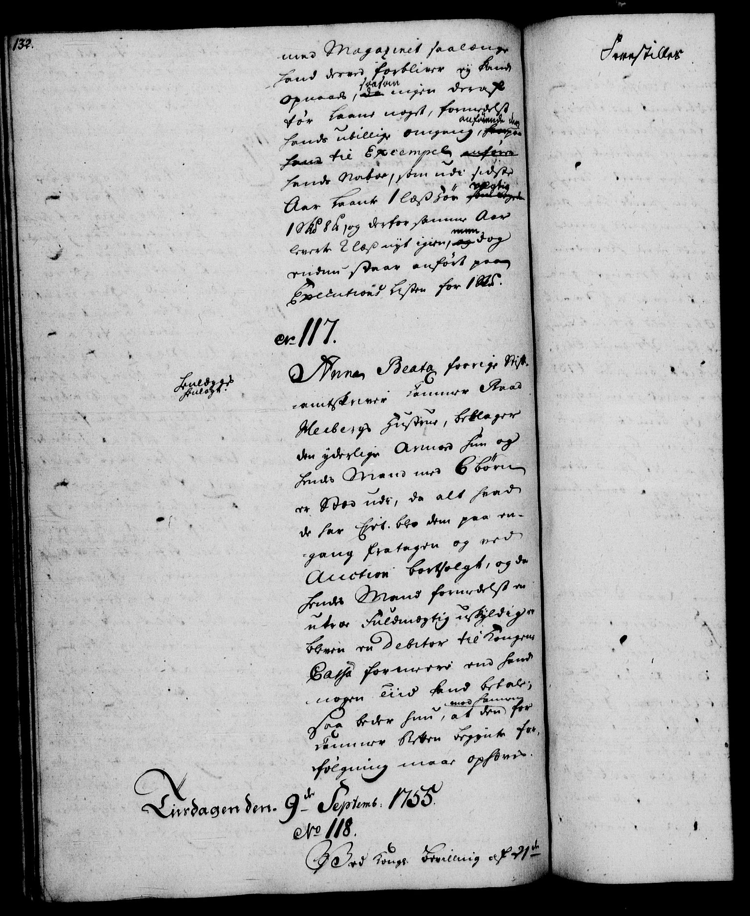 Rentekammeret, Kammerkanselliet, RA/EA-3111/G/Gh/Gha/L0033: Norsk ekstraktmemorialprotokoll (merket RK 53.78), 1755-1756, p. 132