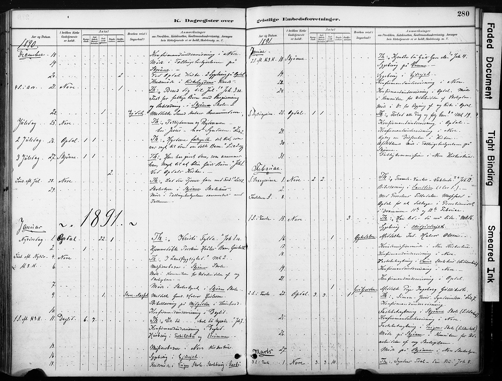 Nore kirkebøker, SAKO/A-238/F/Fb/L0002: Parish register (official) no. II 2, 1886-1906, p. 280