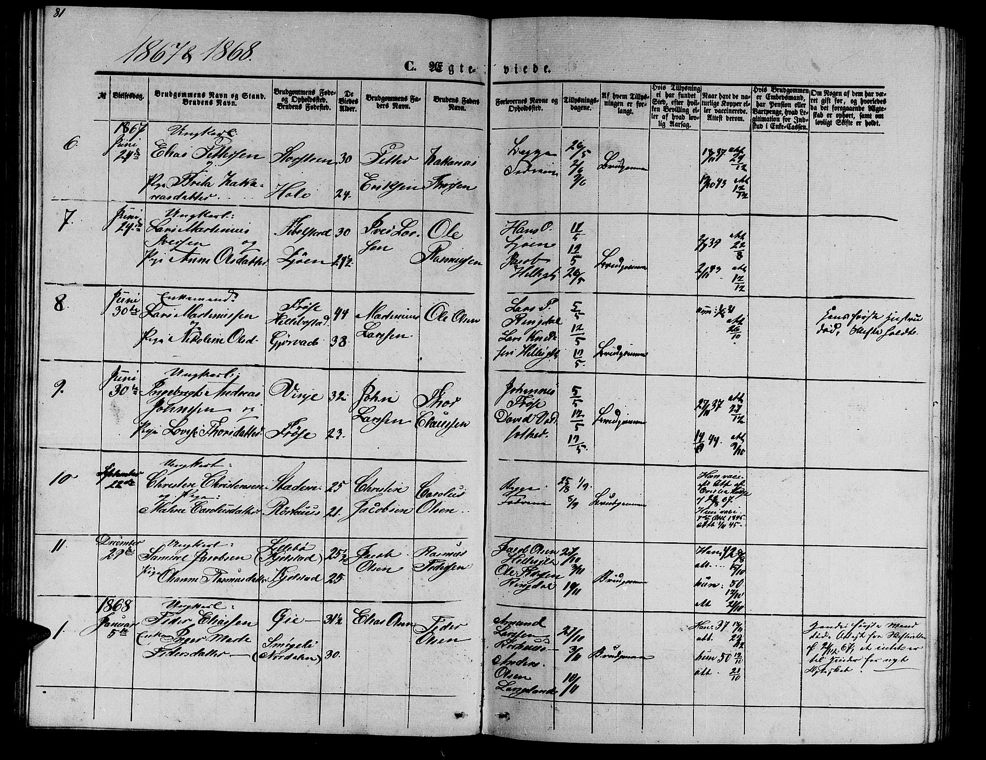 Ministerialprotokoller, klokkerbøker og fødselsregistre - Møre og Romsdal, AV/SAT-A-1454/517/L0229: Parish register (copy) no. 517C02, 1864-1879, p. 81