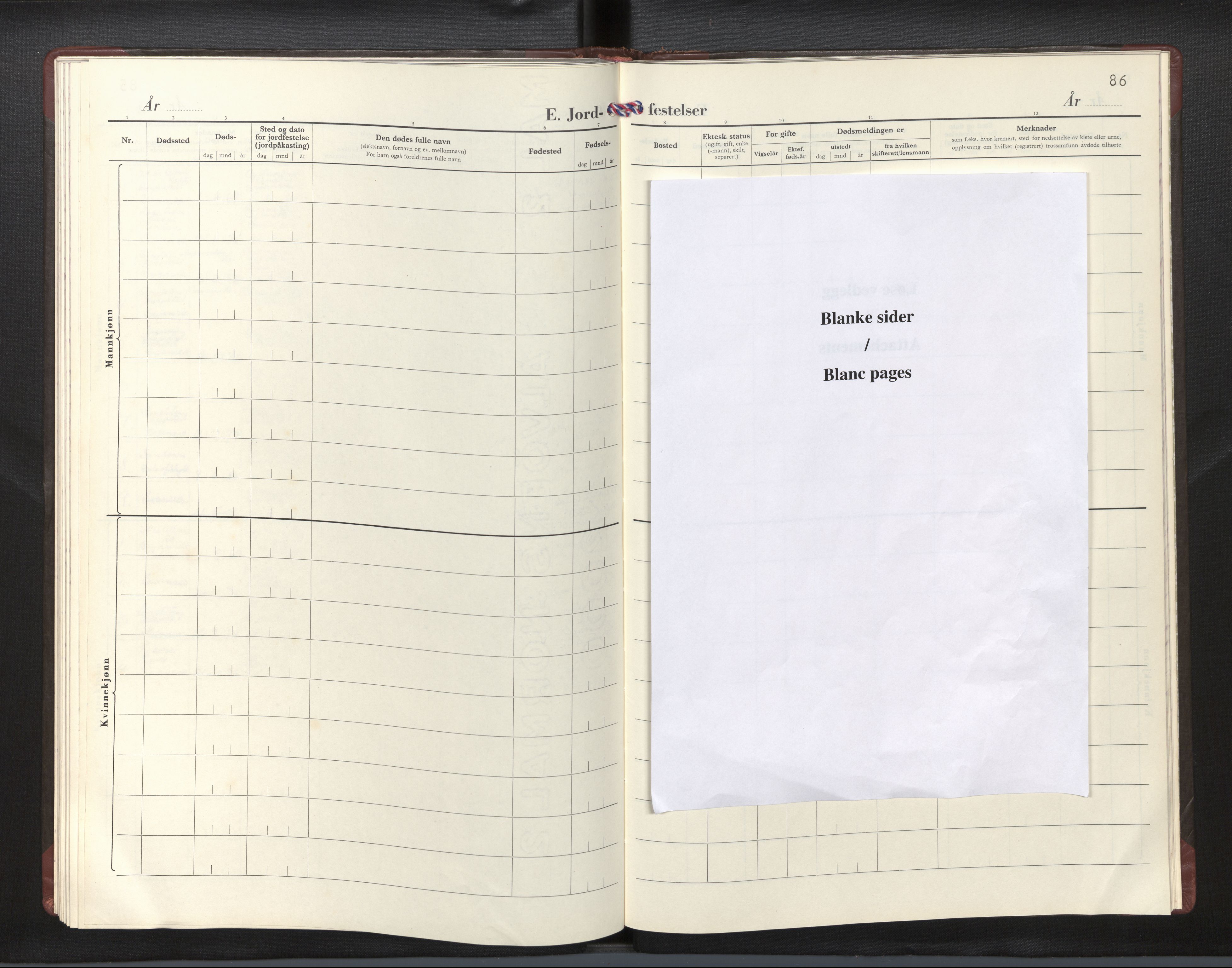 Den norske sjømannsmisjon i utlandet/Bristolhavnene(Cardiff-Swansea), SAB/SAB/PA-0102/H/Ha/Hab/L0001: Parish register (official) no. A 1, 1964-1986, p. 85b-86a