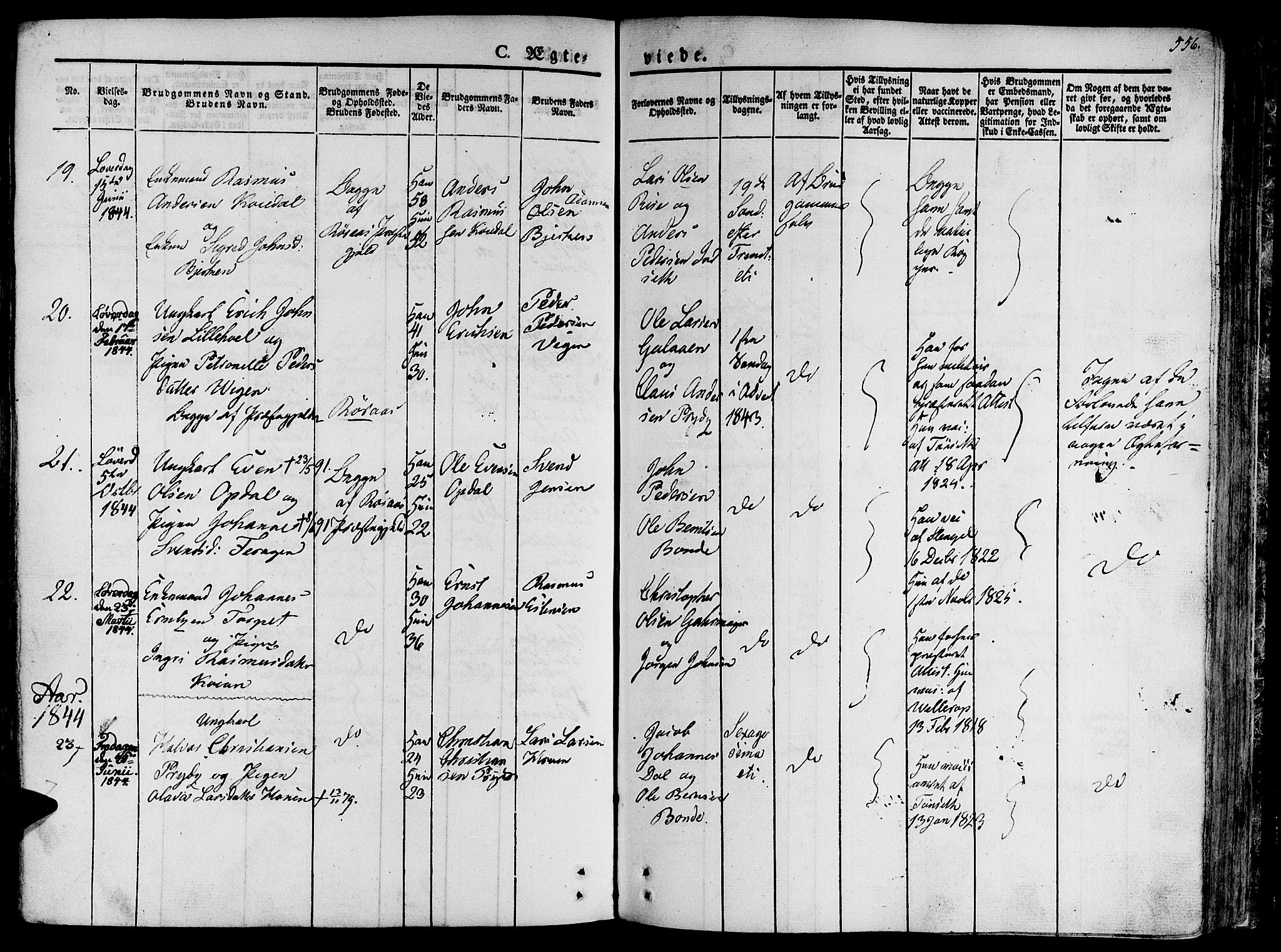 Ministerialprotokoller, klokkerbøker og fødselsregistre - Sør-Trøndelag, SAT/A-1456/681/L0930: Parish register (official) no. 681A08, 1829-1844, p. 556