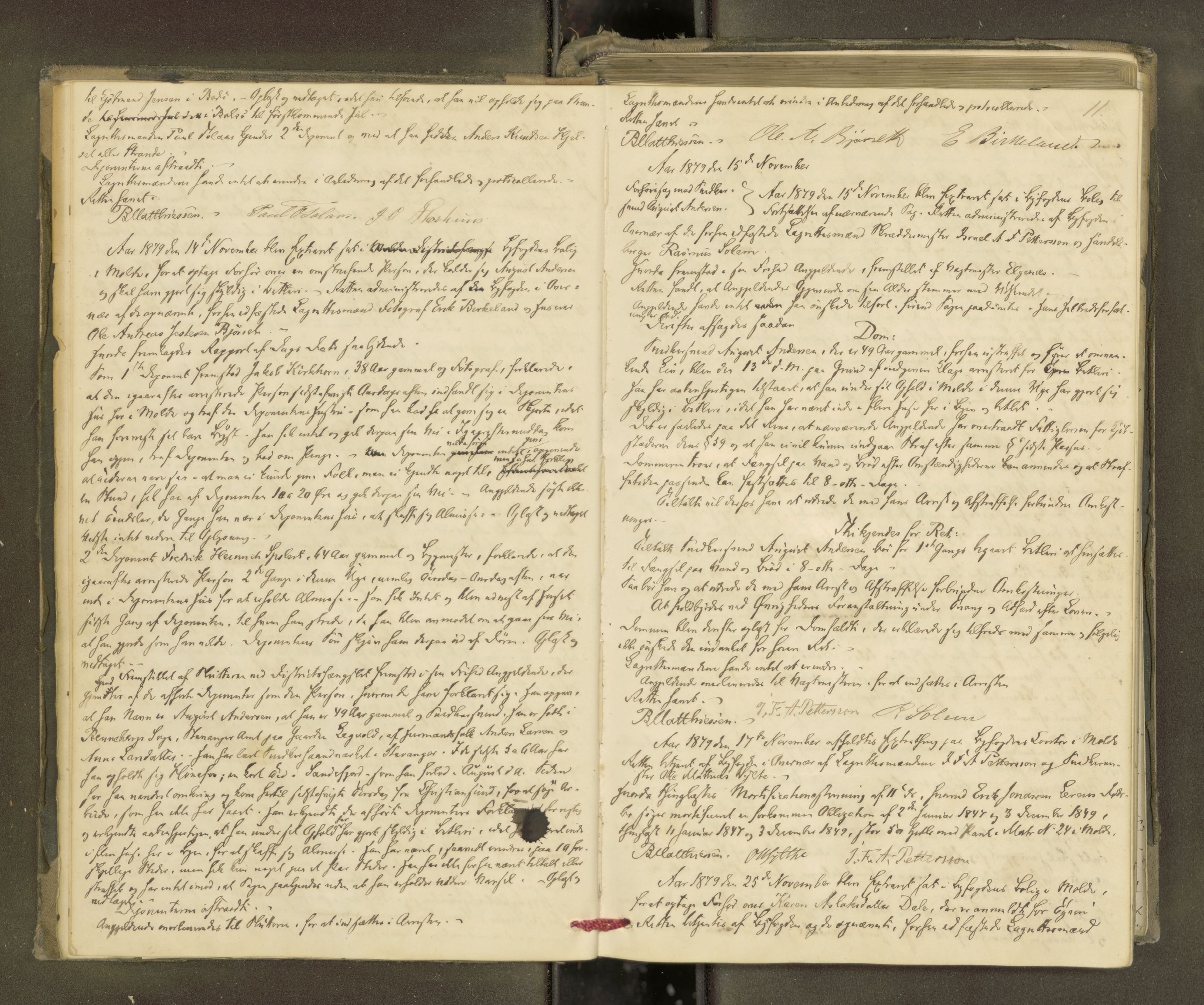 Molde byfogd, AV/SAT-A-0025/1/1A/L0012: Justisprotokoll, 1879-1890, p. 10b-11a