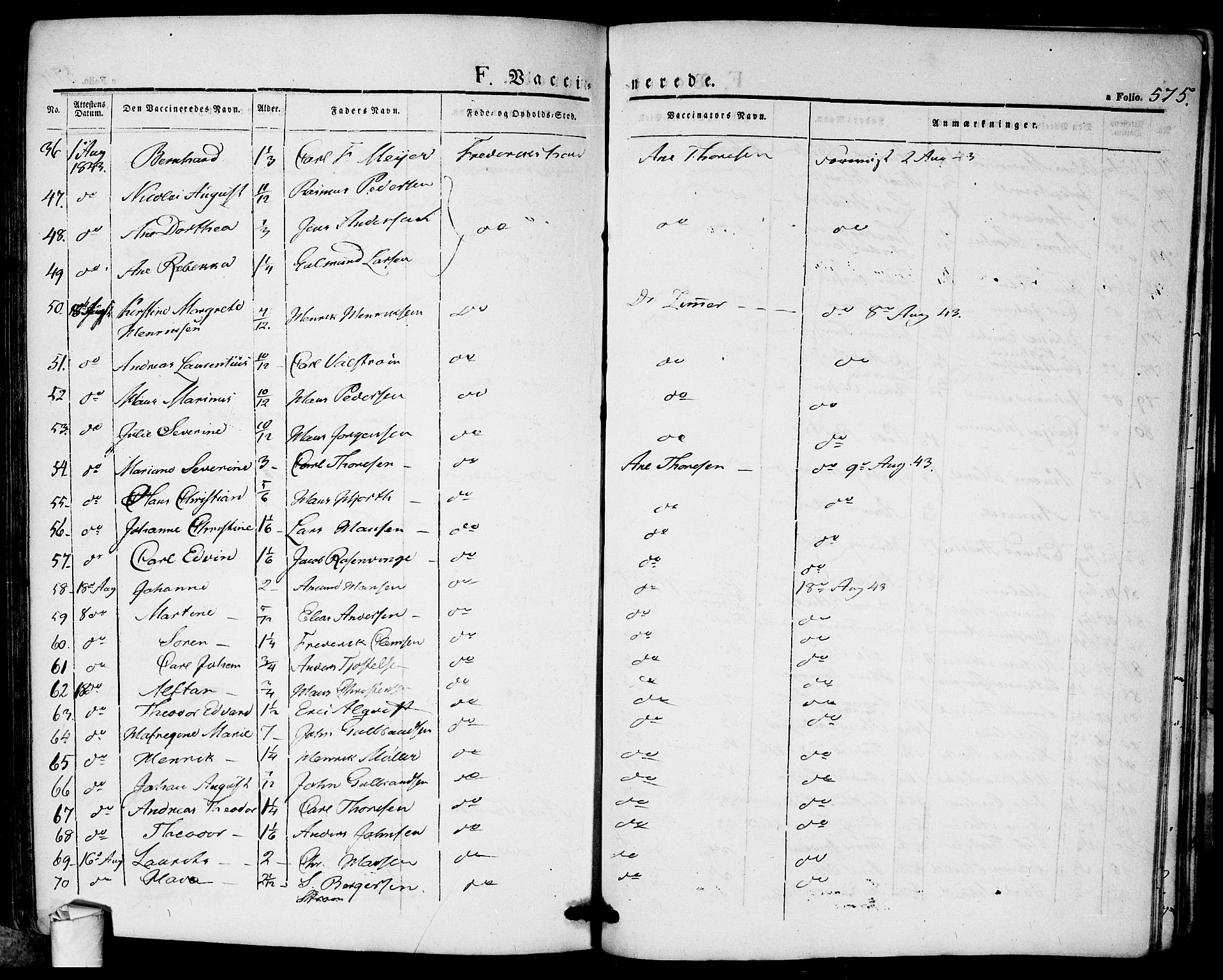 Halden prestekontor Kirkebøker, SAO/A-10909/F/Fa/L0005: Parish register (official) no. I 5, 1834-1845, p. 575