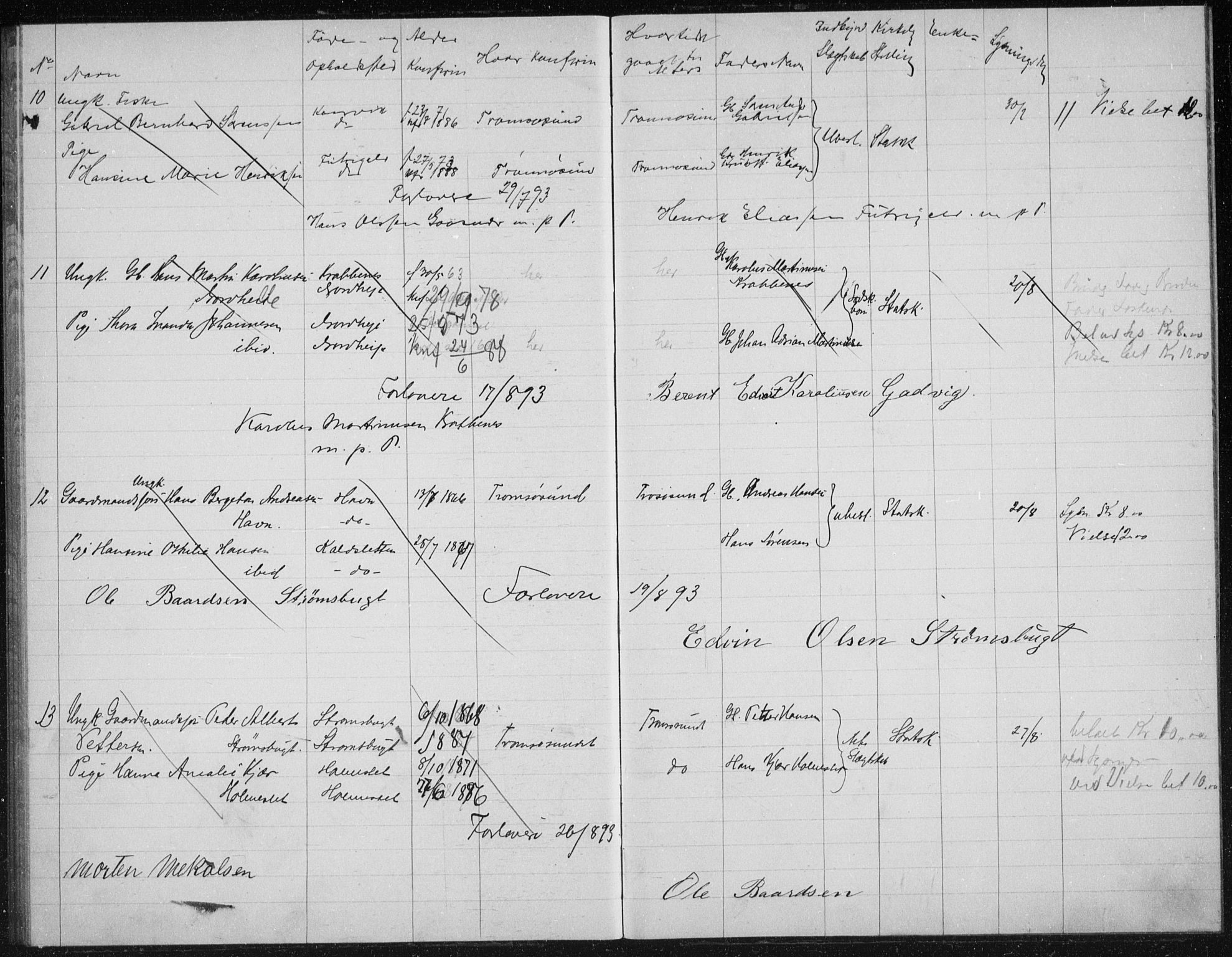 Tromsøysund sokneprestkontor, AV/SATØ-S-1304/H/Hc/L0057: Banns register no. 57, 1887-1894