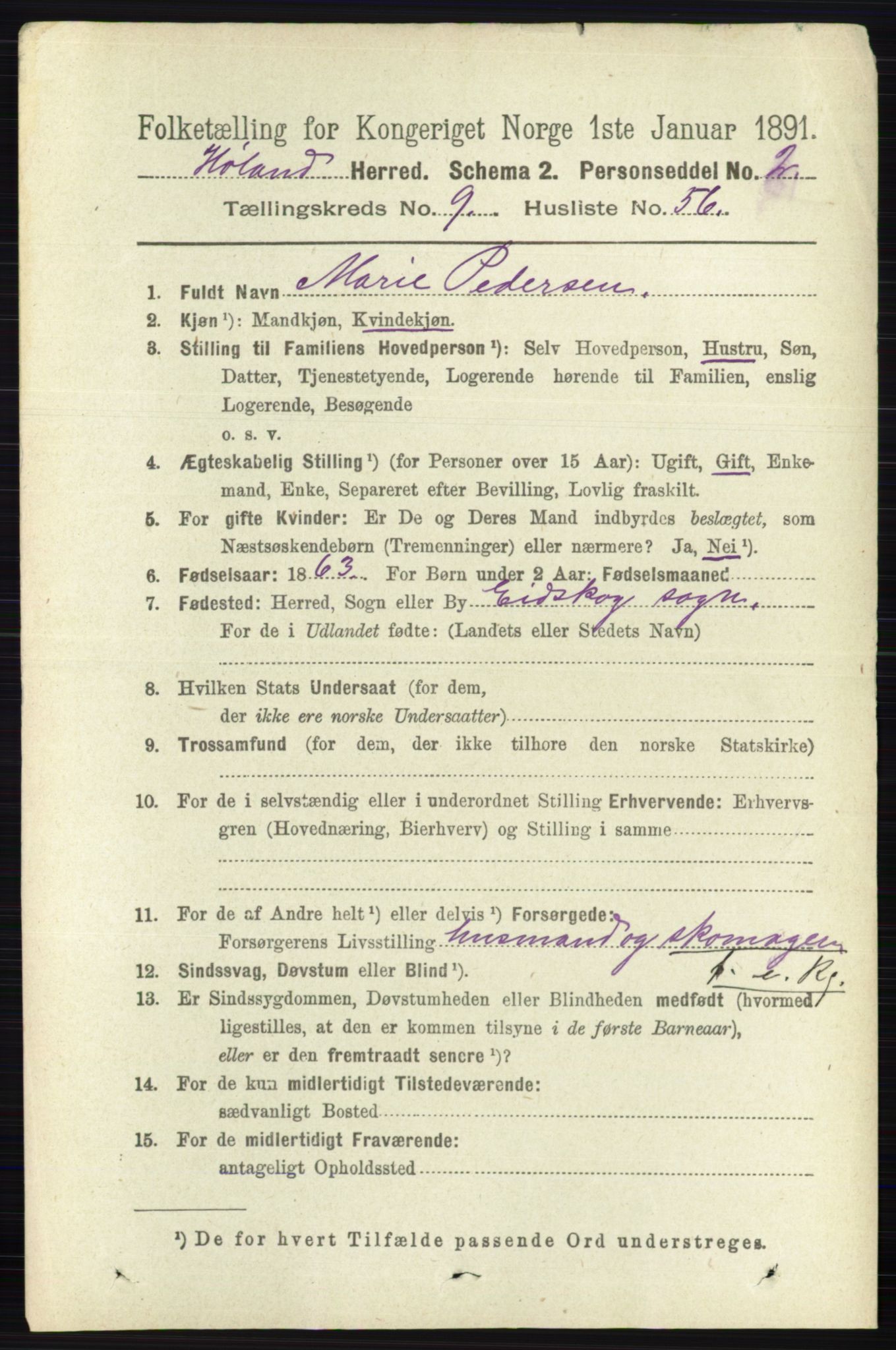 RA, 1891 census for 0221 Høland, 1891, p. 6501