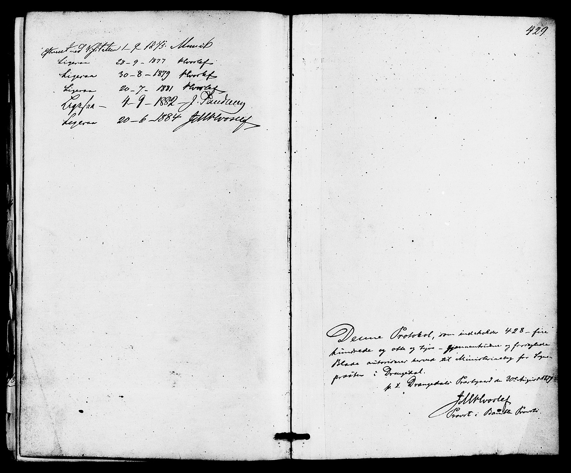 Drangedal kirkebøker, AV/SAKO-A-258/F/Fa/L0009: Parish register (official) no. 9 /1, 1872-1884, p. 429
