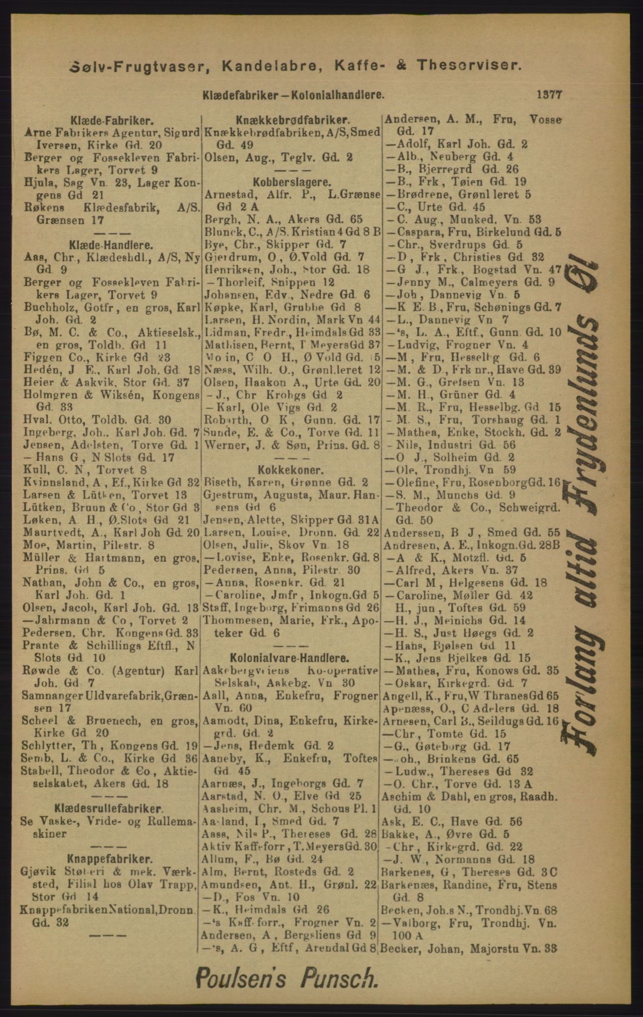 Kristiania/Oslo adressebok, PUBL/-, 1905, p. 1377