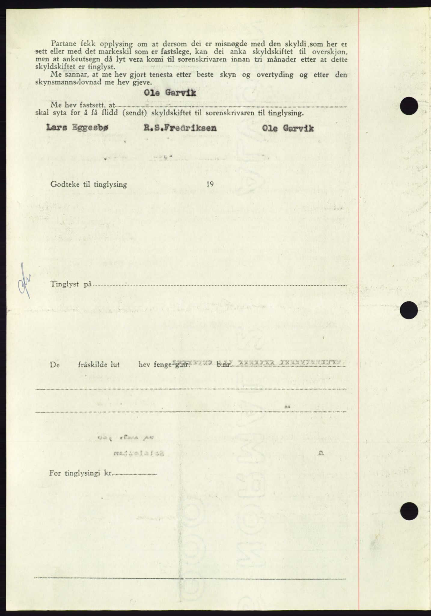 Søre Sunnmøre sorenskriveri, AV/SAT-A-4122/1/2/2C/L0084: Mortgage book no. 10A, 1949-1949, Diary no: : 802/1949