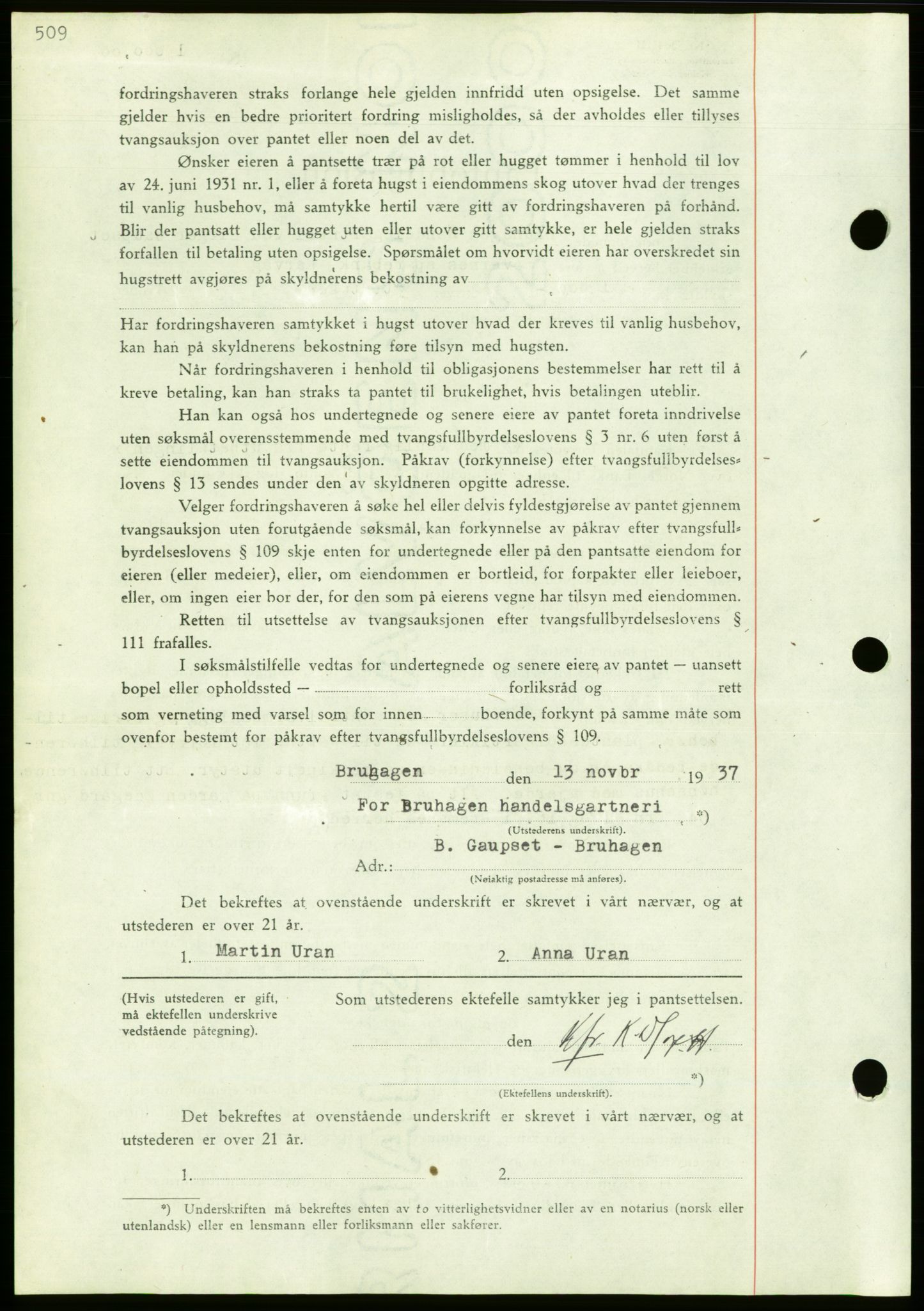 Nordmøre sorenskriveri, AV/SAT-A-4132/1/2/2Ca/L0092: Mortgage book no. B82, 1937-1938, Diary no: : 3158/1937