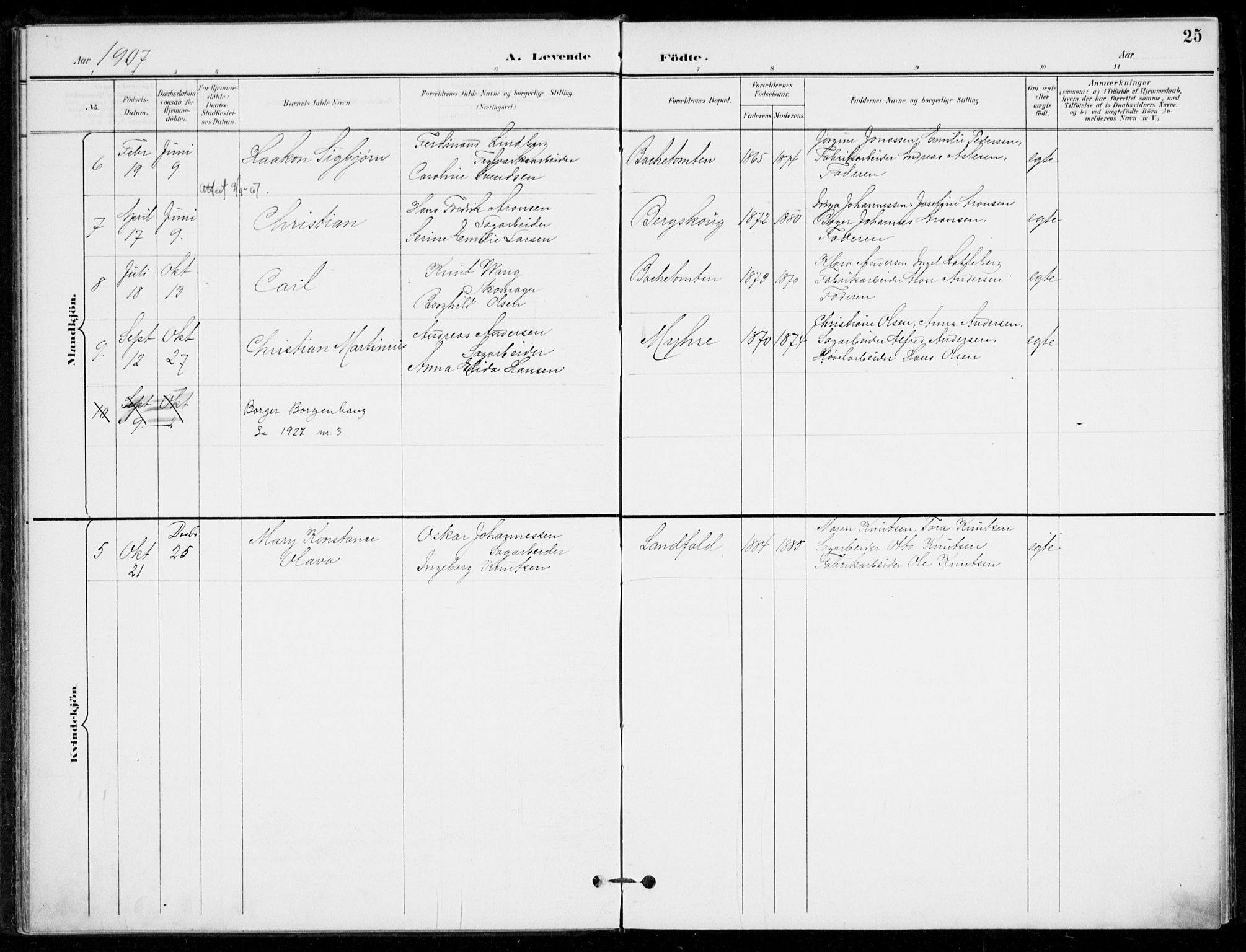 Åssiden kirkebøker, SAKO/A-251/F/Fa/L0002: Parish register (official) no. 2, 1896-1916, p. 25