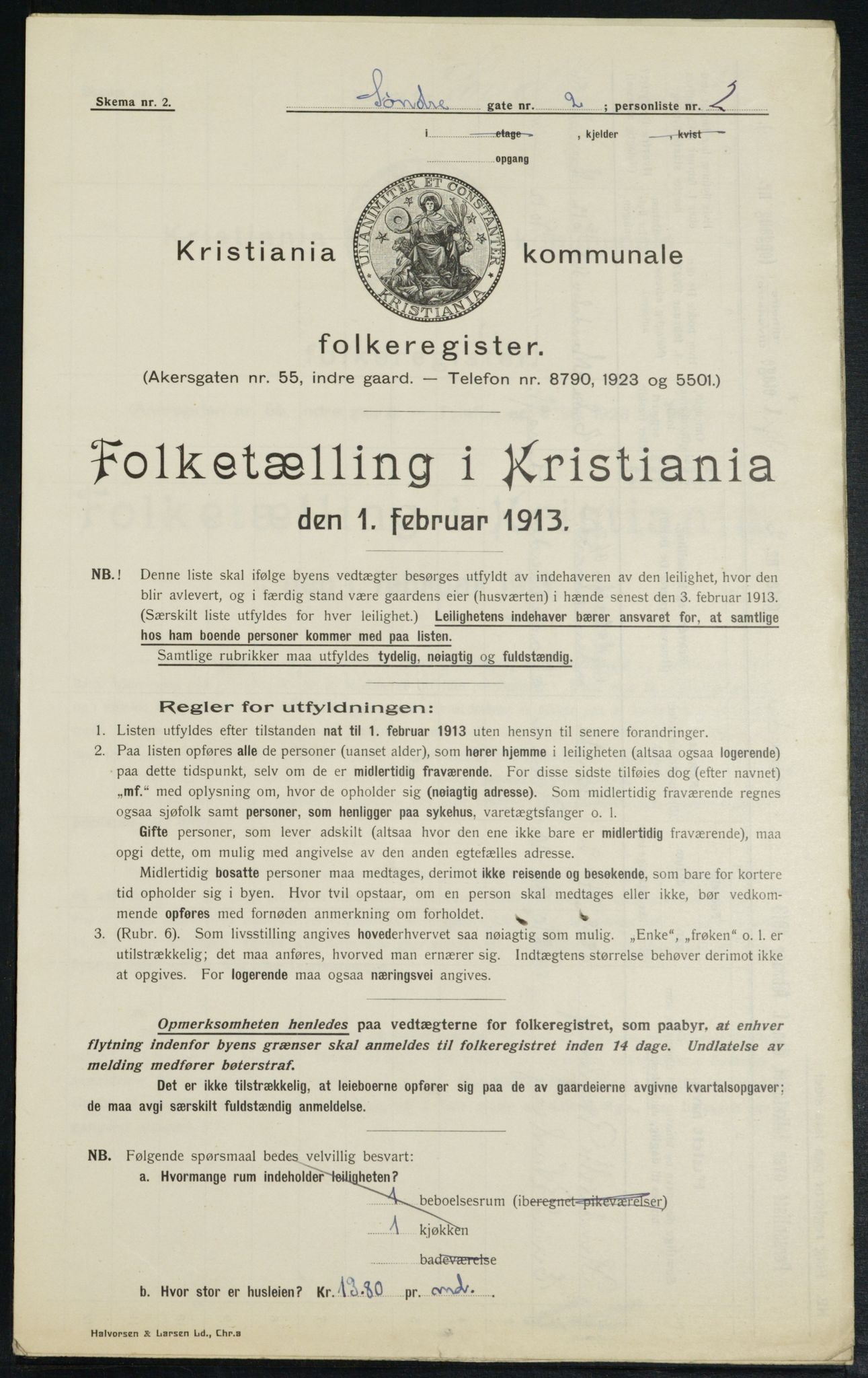 OBA, Municipal Census 1913 for Kristiania, 1913, p. 106383