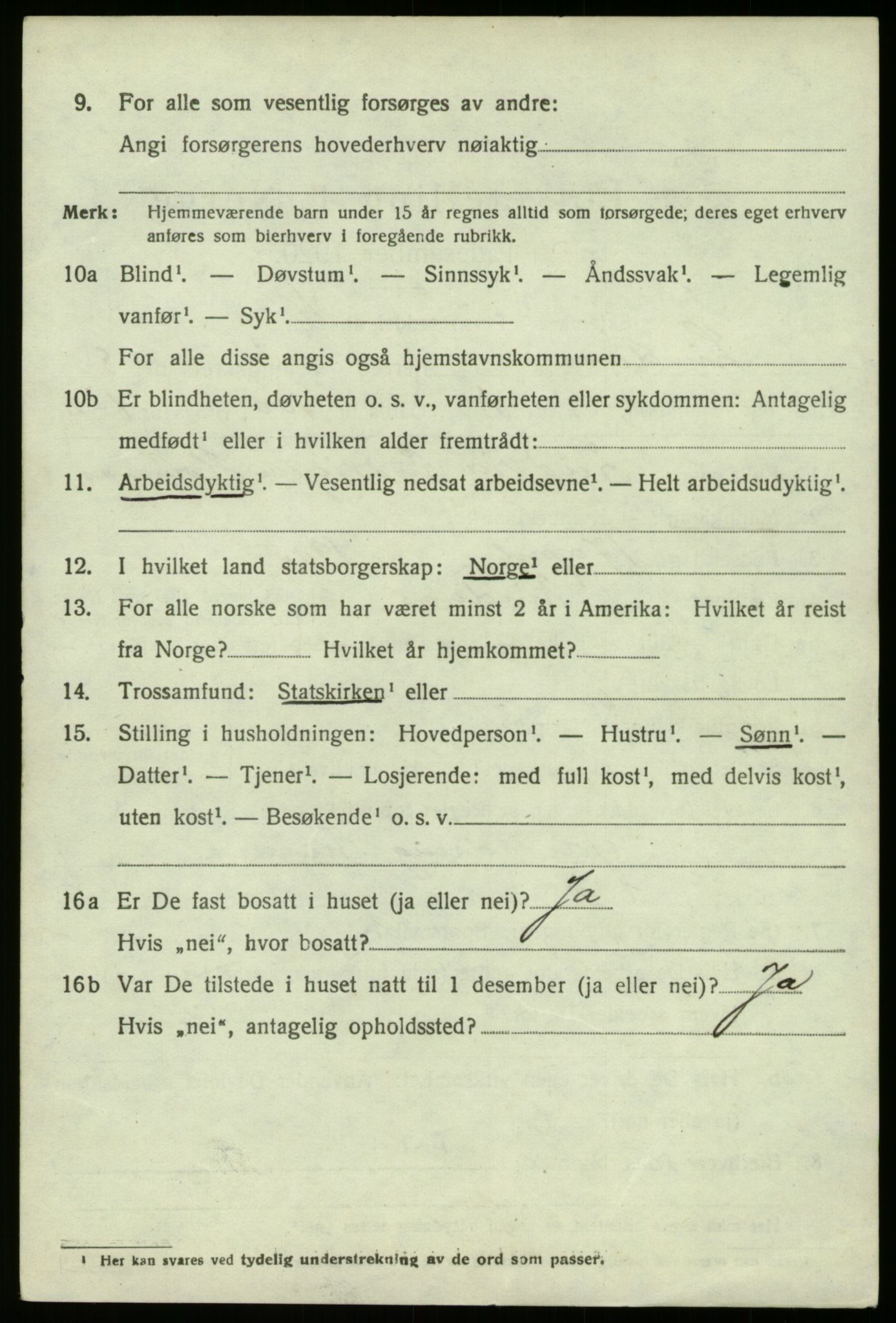 SAB, 1920 census for Lindås, 1920, p. 4240