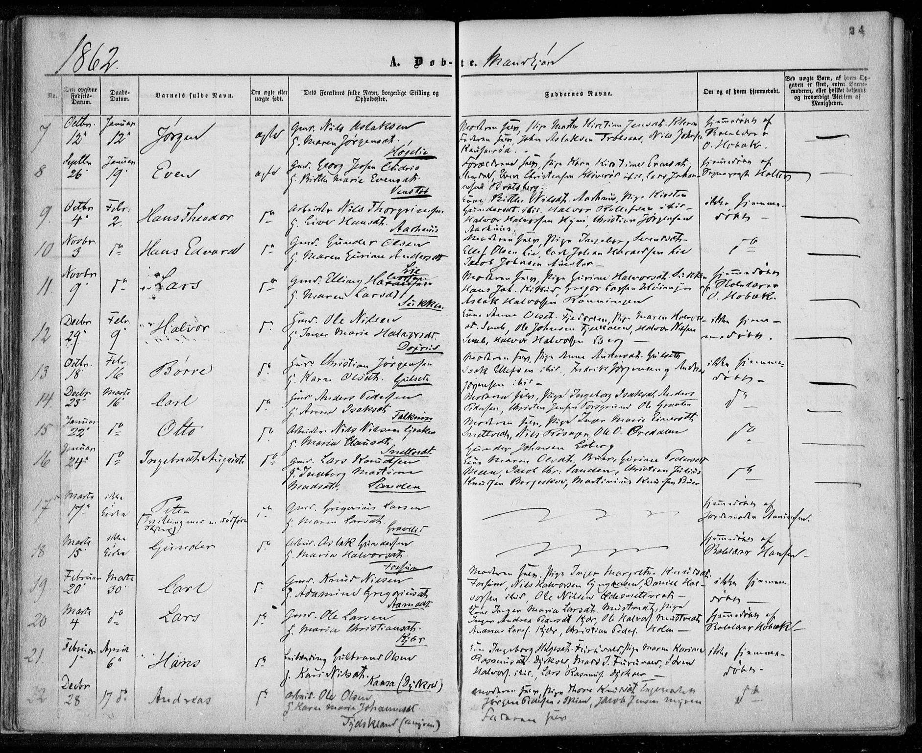 Gjerpen kirkebøker, AV/SAKO-A-265/F/Fa/L0008a: Parish register (official) no. I 8A, 1857-1871, p. 24