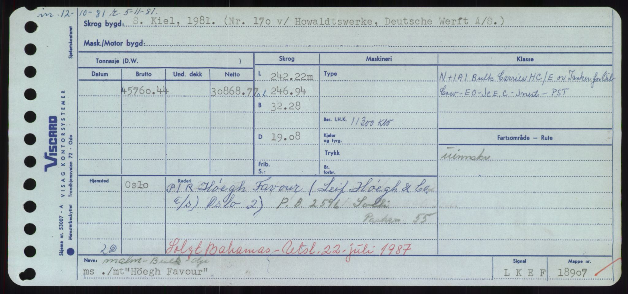 Sjøfartsdirektoratet med forløpere, Skipsmålingen, RA/S-1627/H/Hd/L0017: Fartøy, Holi-Hå, p. 321