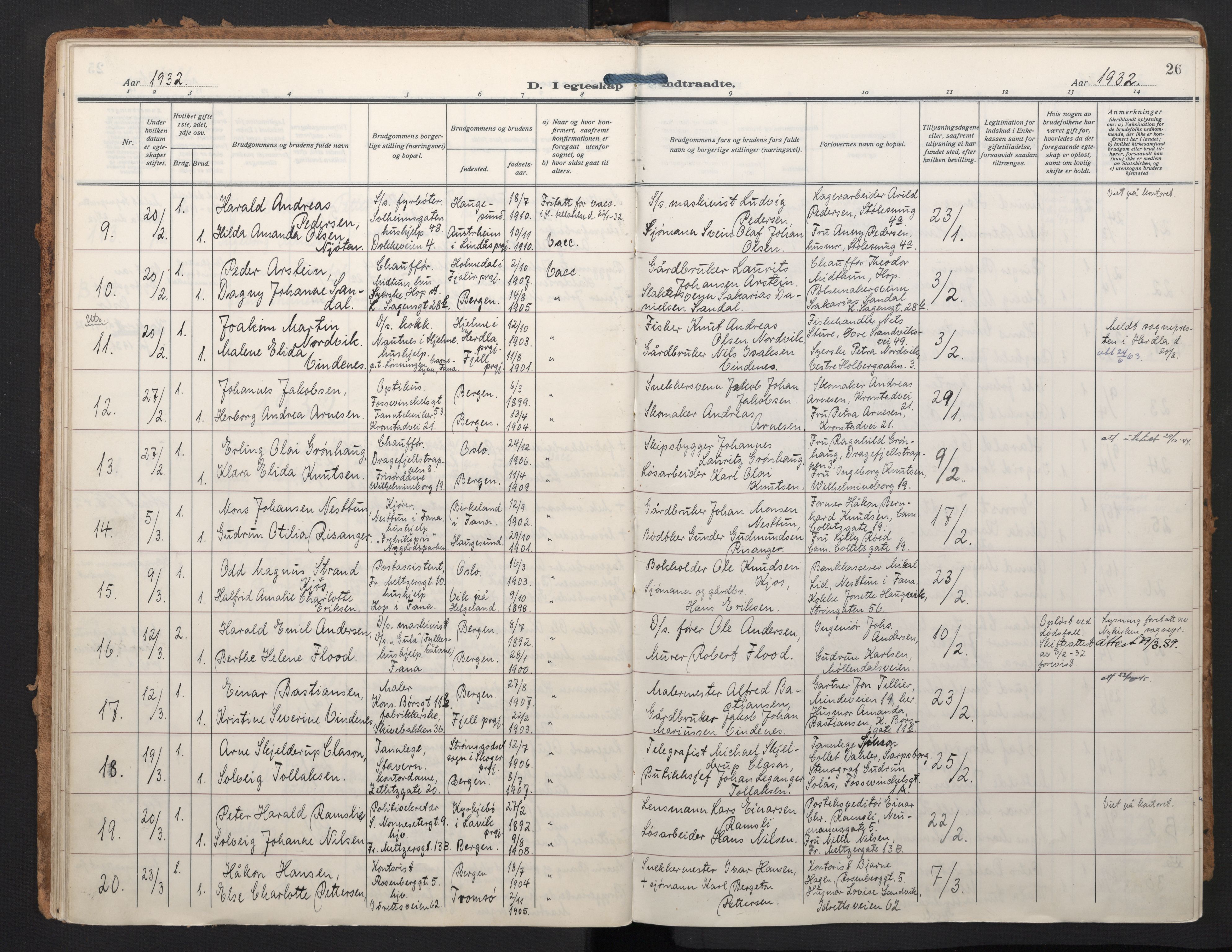 Johanneskirken sokneprestembete, SAB/A-76001/H/Haa/L0014: Parish register (official) no. D 3, 1929-1949, p. 25b-26a