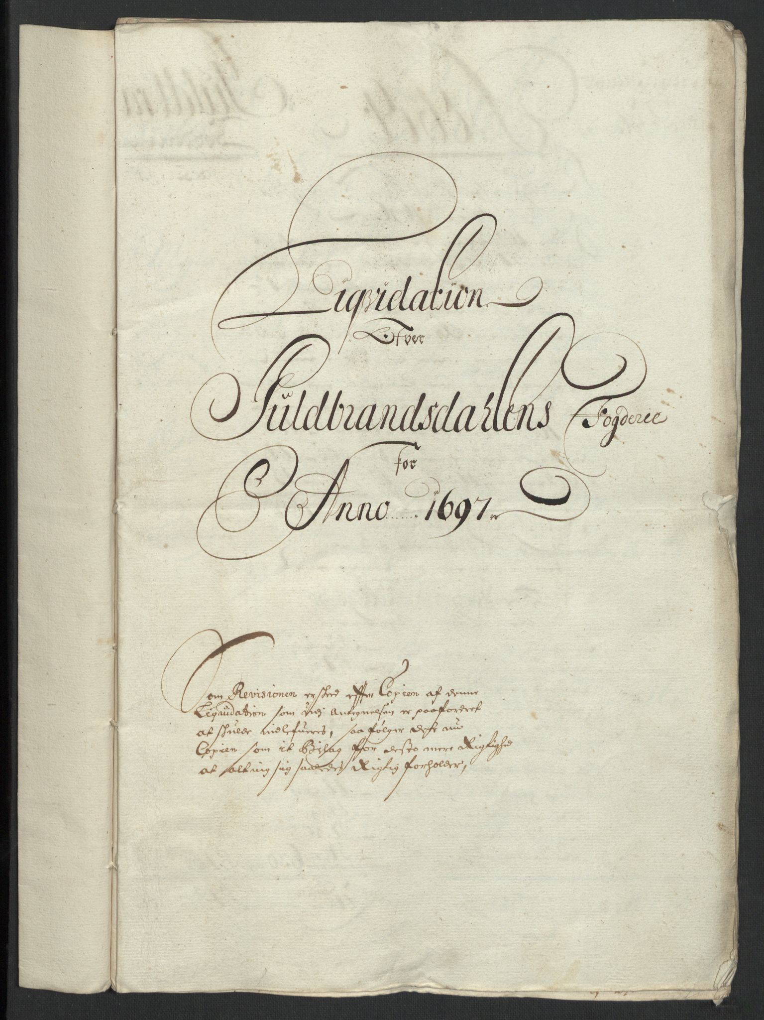 Rentekammeret inntil 1814, Reviderte regnskaper, Fogderegnskap, RA/EA-4092/R17/L1170: Fogderegnskap Gudbrandsdal, 1696-1697, p. 164