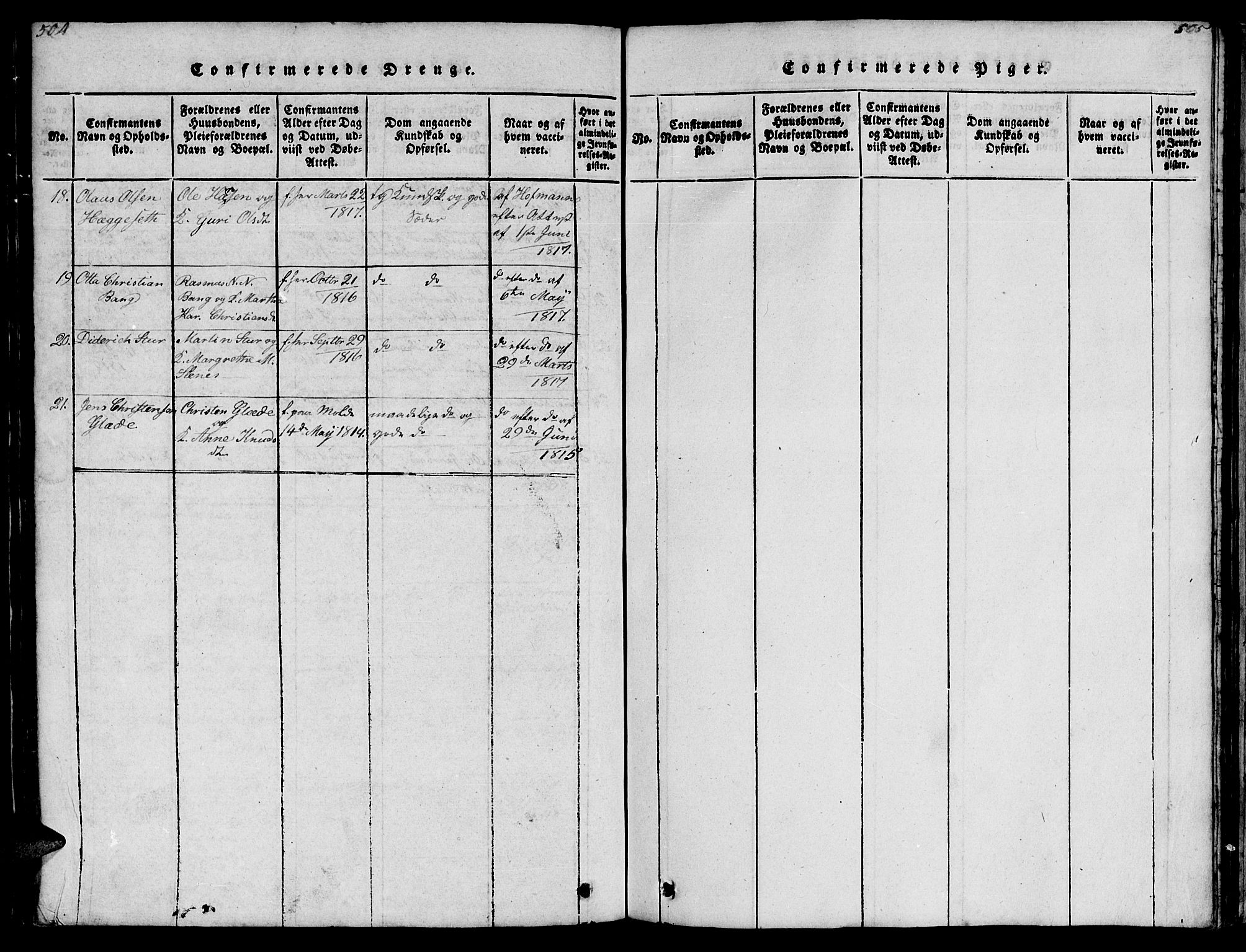Ministerialprotokoller, klokkerbøker og fødselsregistre - Møre og Romsdal, SAT/A-1454/572/L0856: Parish register (copy) no. 572C01, 1819-1832, p. 504-505