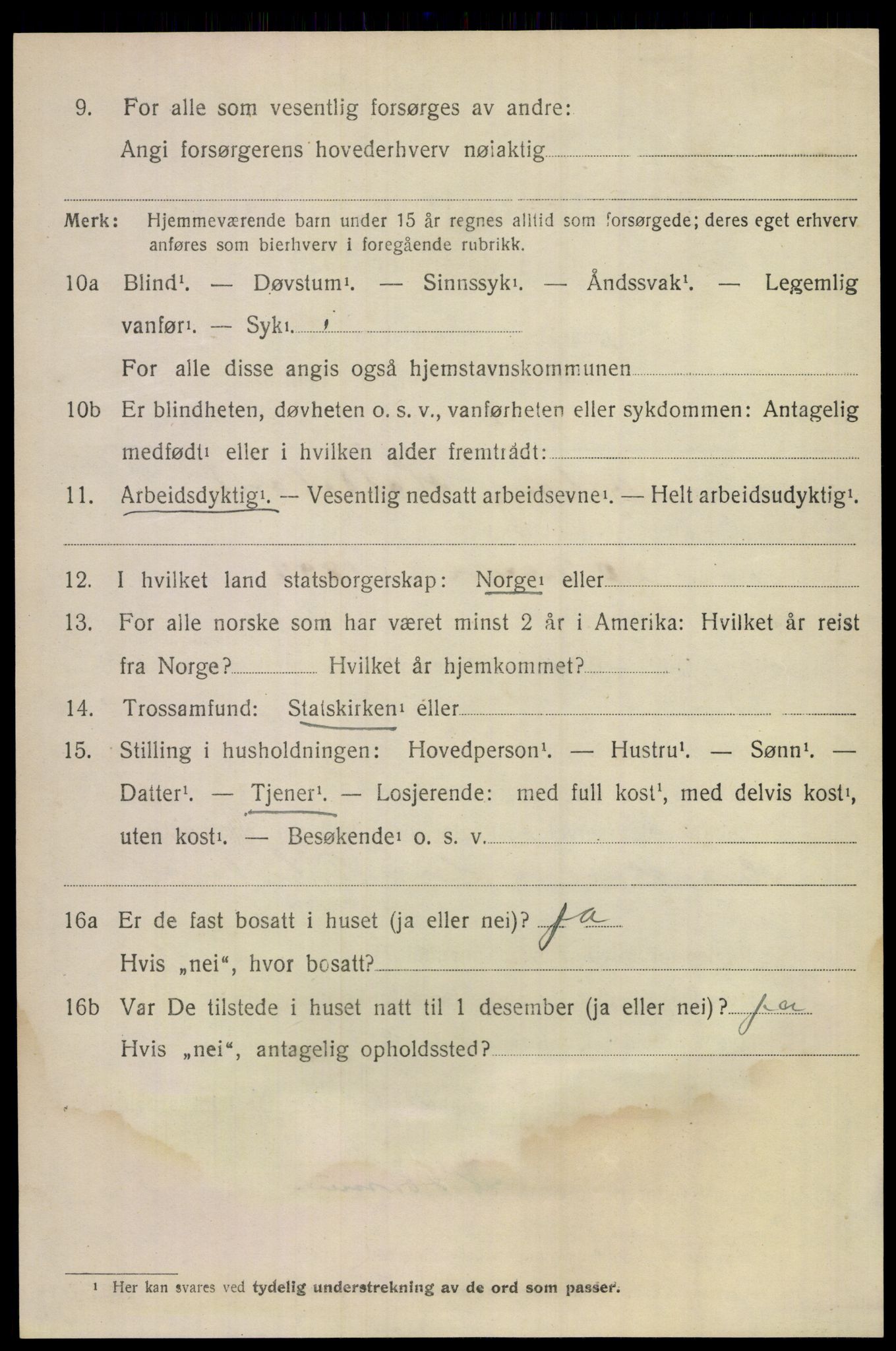 SAKO, 1920 census for Flesberg, 1920, p. 3984