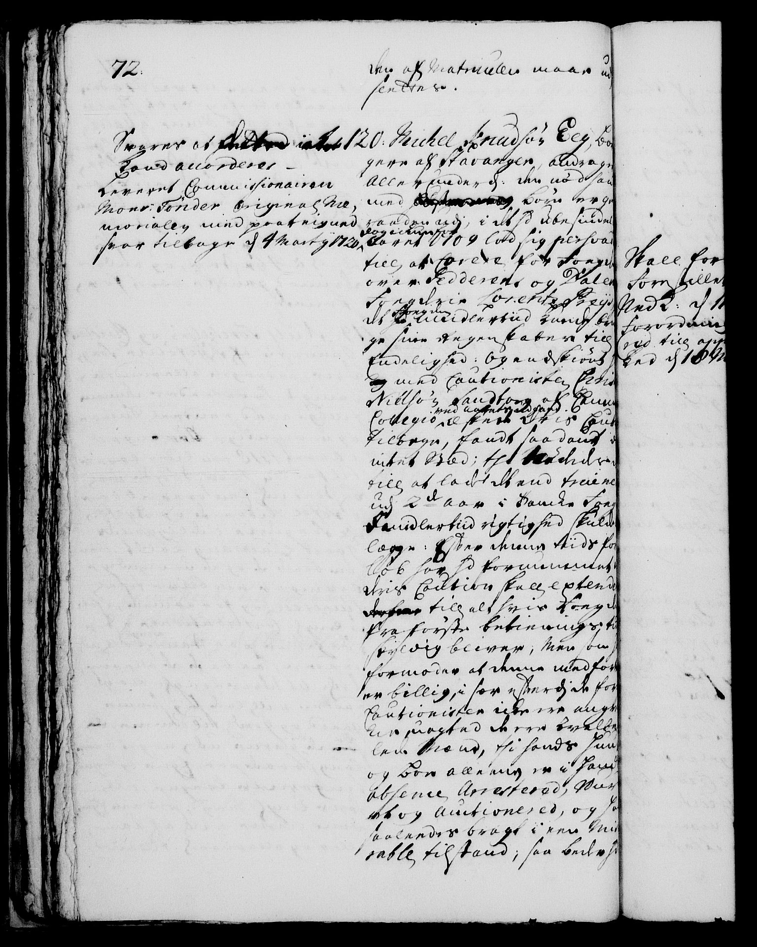 Rentekammeret, Kammerkanselliet, RA/EA-3111/G/Gh/Gha/L0001: Norsk ekstraktmemorialprotokoll, sak. 1-375 (merket RK 53.46), 1720, p. 72