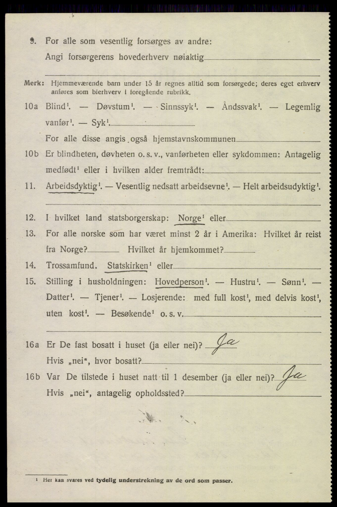 SAK, 1920 census for Dypvåg, 1920, p. 4986