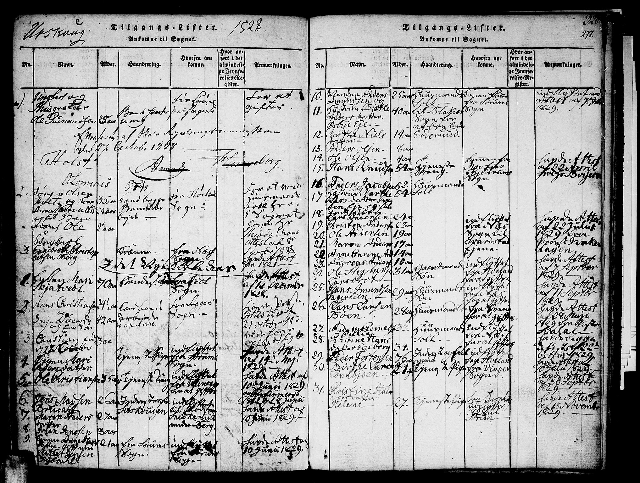 Aurskog prestekontor Kirkebøker, SAO/A-10304a/F/Fa/L0005: Parish register (official) no. I 5, 1814-1829, p. 371