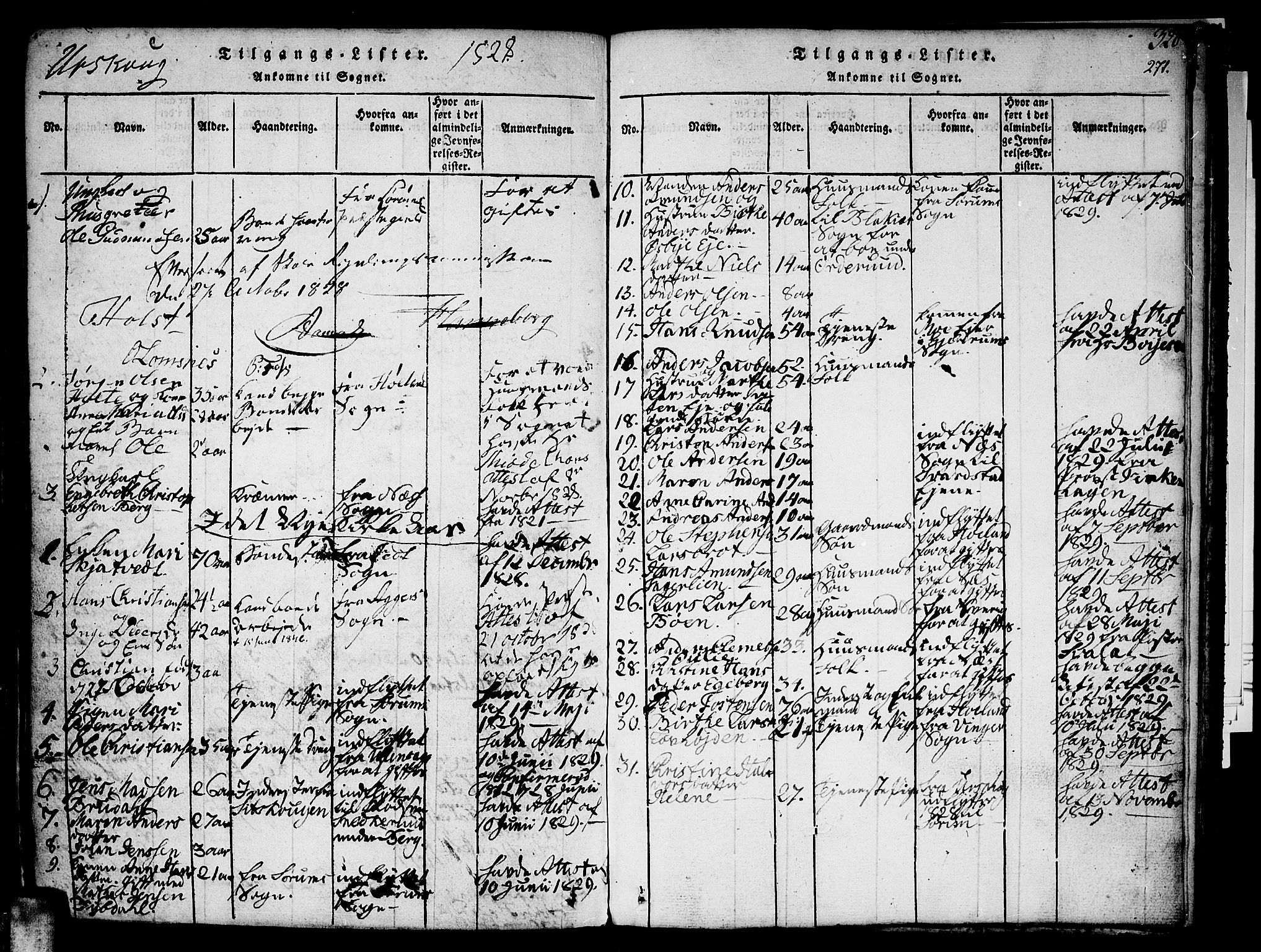 Aurskog prestekontor Kirkebøker, AV/SAO-A-10304a/F/Fa/L0005: Parish register (official) no. I 5, 1814-1829, p. 371