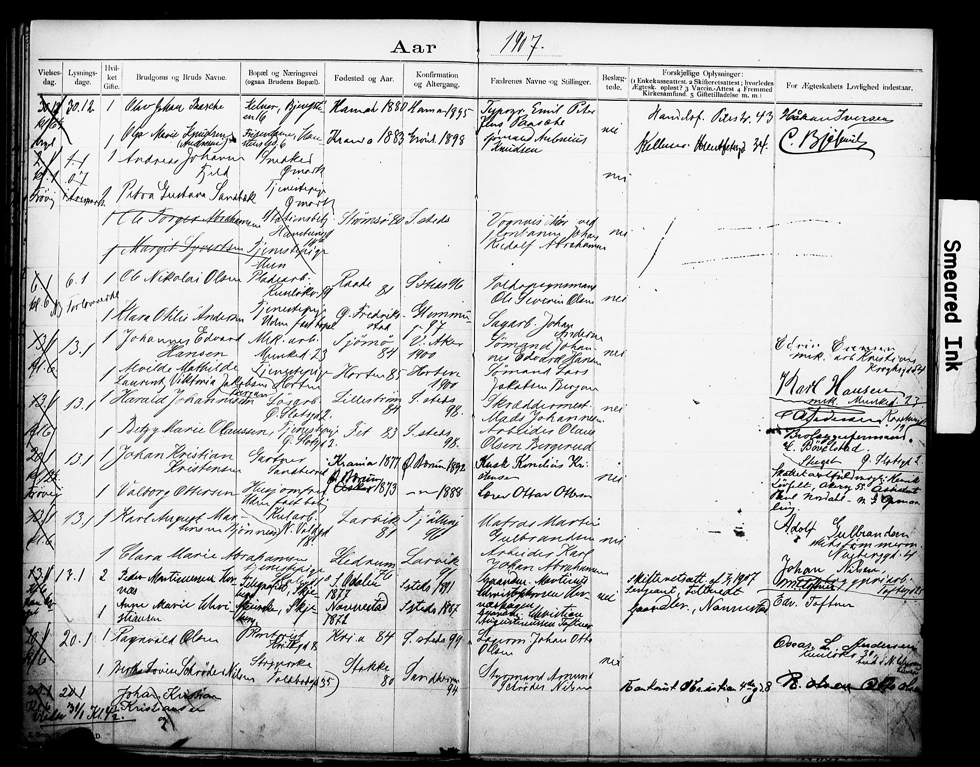 Johannes prestekontor Kirkebøker, AV/SAO-A-10852/H/Ha/L0004: Banns register no. 4, 1900-1912