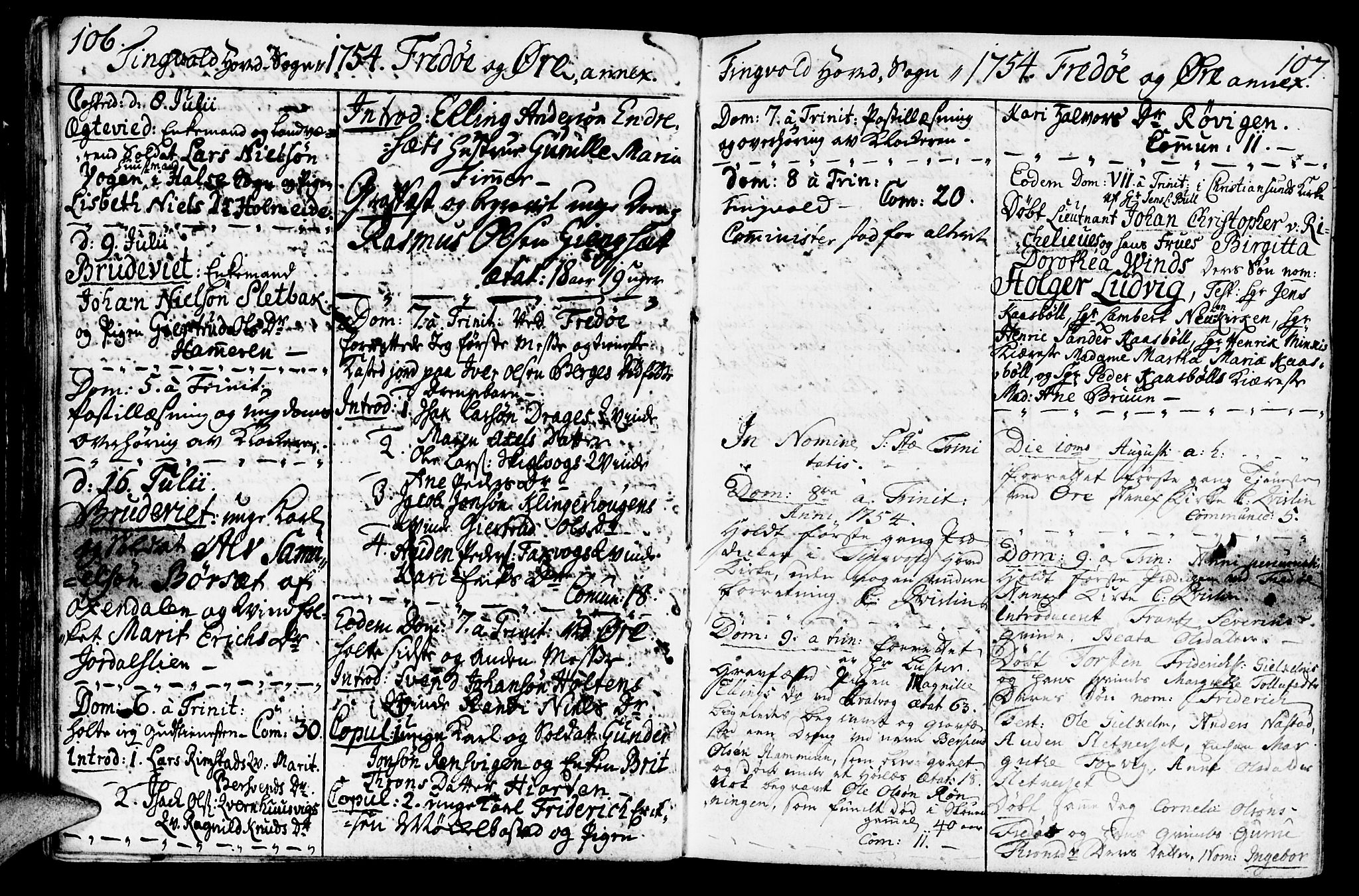 Ministerialprotokoller, klokkerbøker og fødselsregistre - Møre og Romsdal, SAT/A-1454/586/L0979: Parish register (official) no. 586A05, 1751-1776, p. 106-107