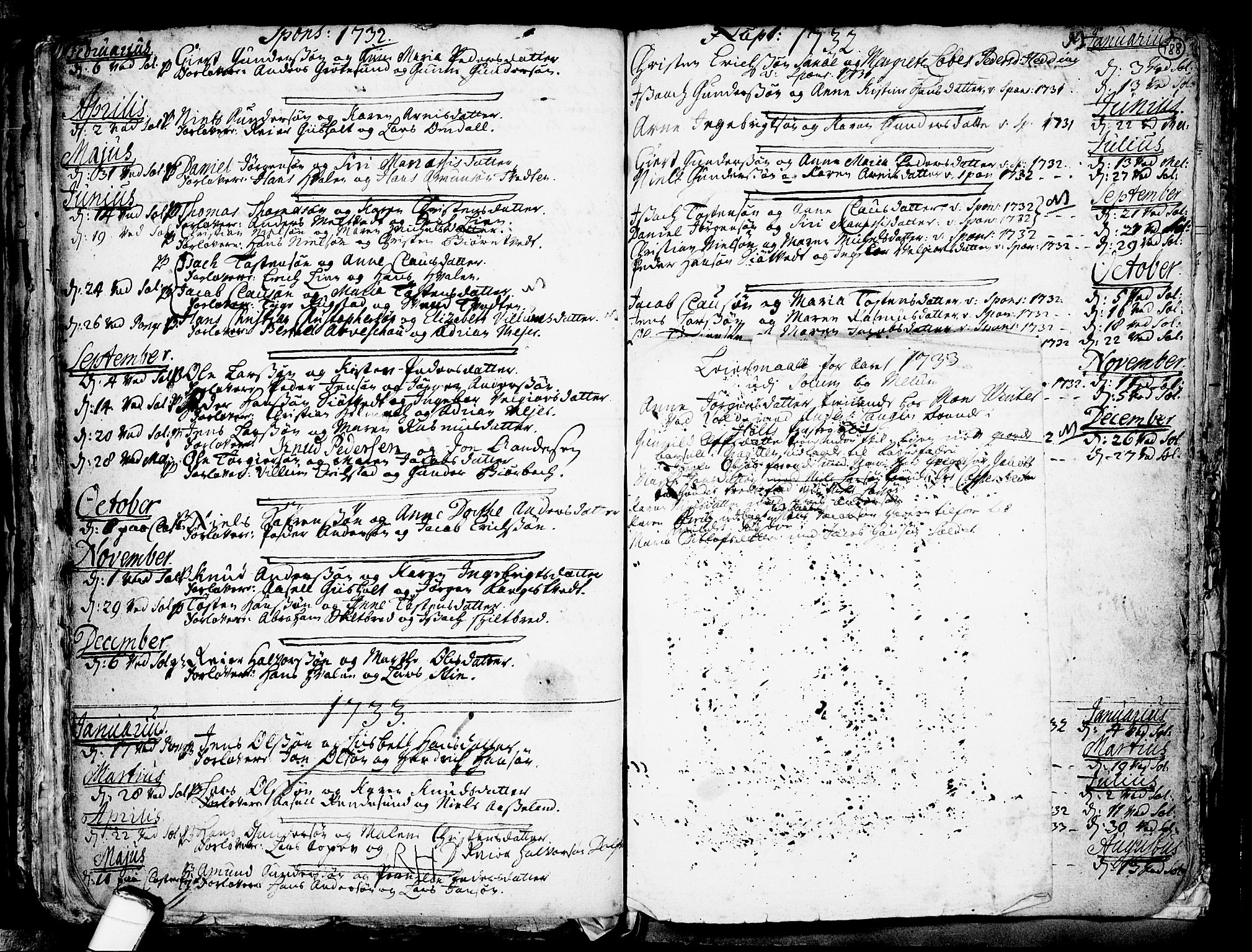 Solum kirkebøker, SAKO/A-306/F/Fa/L0002: Parish register (official) no. I 2, 1713-1761, p. 188