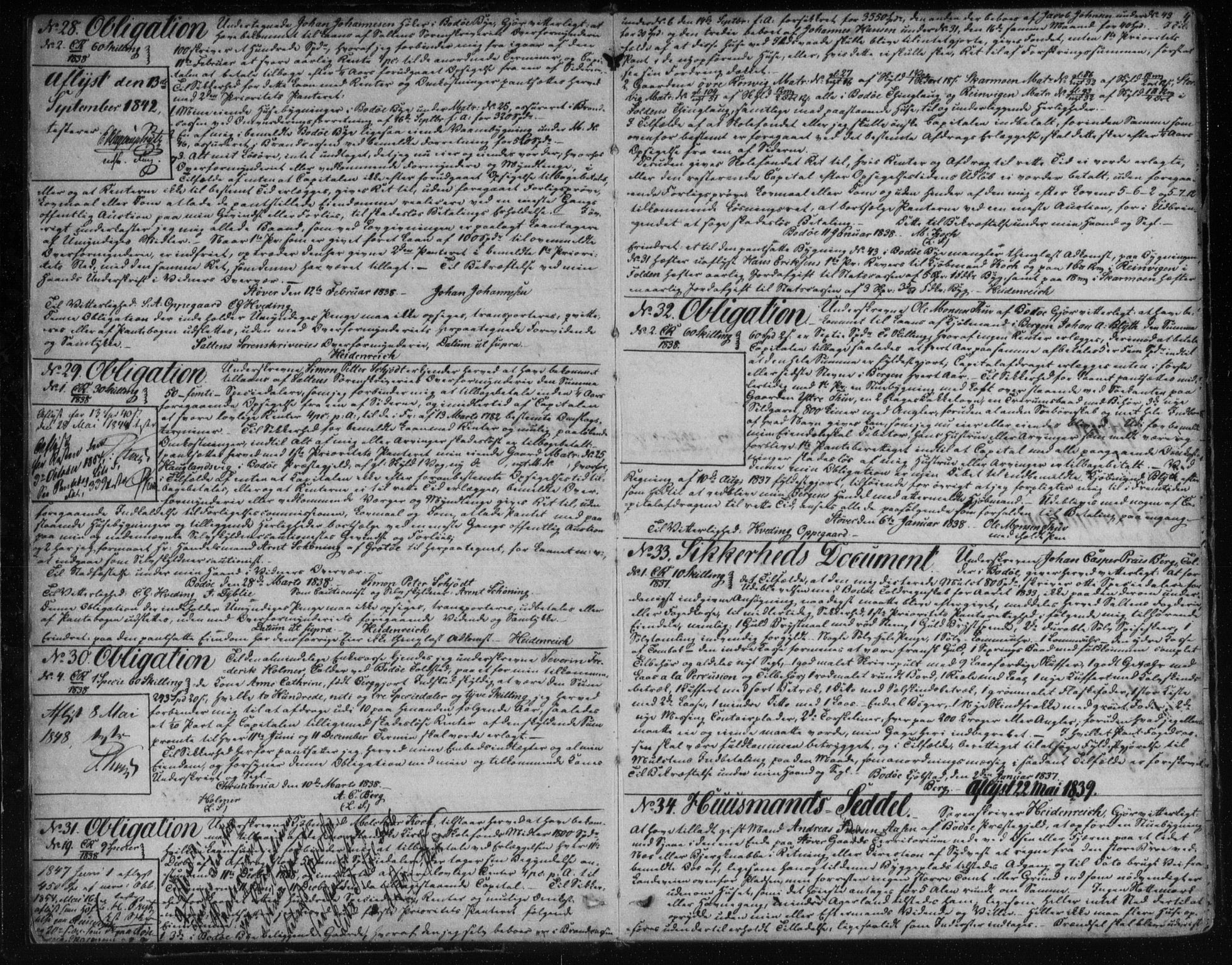 Salten sorenskriveri, SAT/A-4578/1/2/2C/L0007: Mortgage book no. G, 1838-1845, p. 4