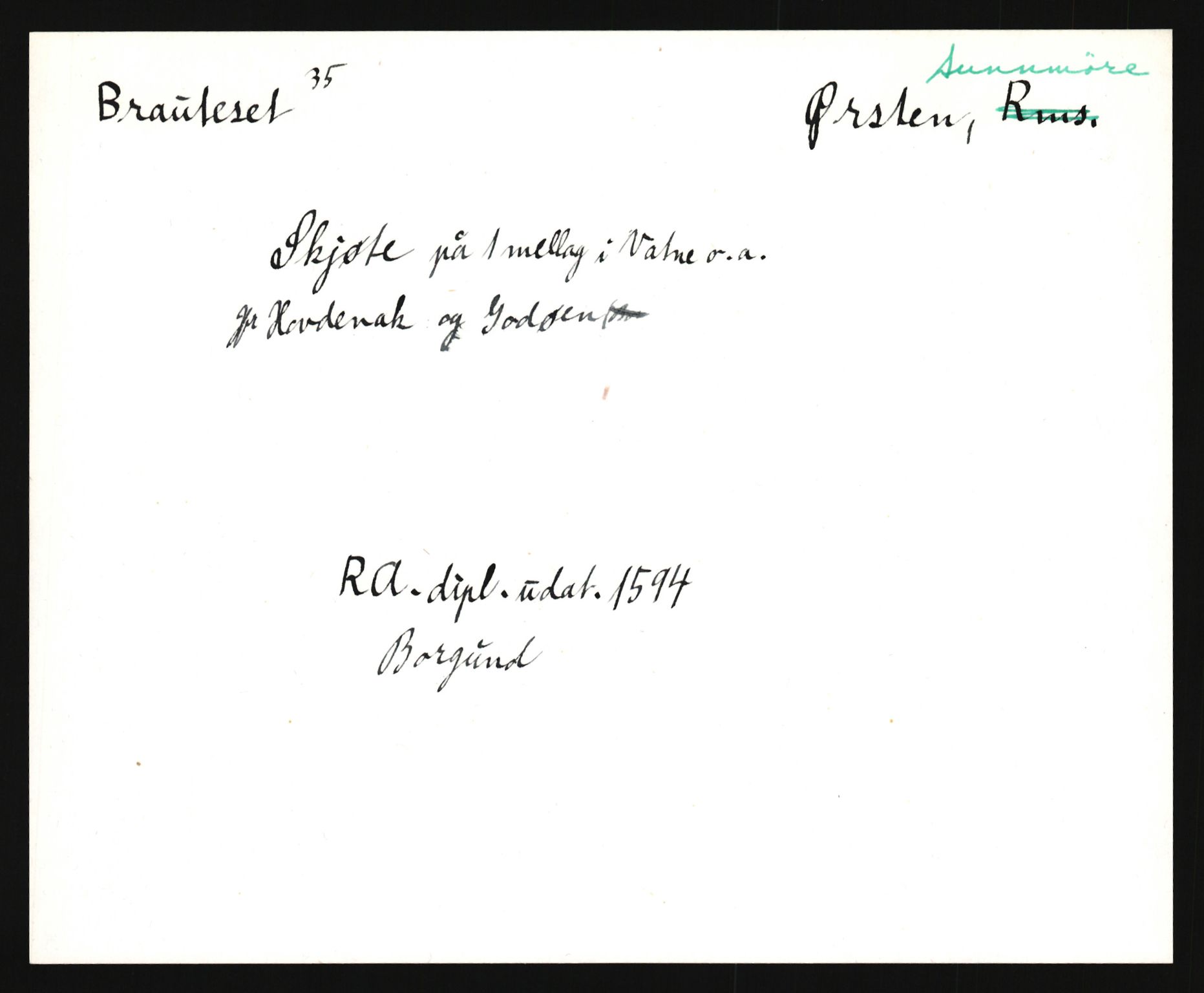 Riksarkivets diplomsamling, AV/RA-EA-5965/F35/F35e/L0031: Registreringssedler Møre og Romsdal, 1400-1700, p. 107