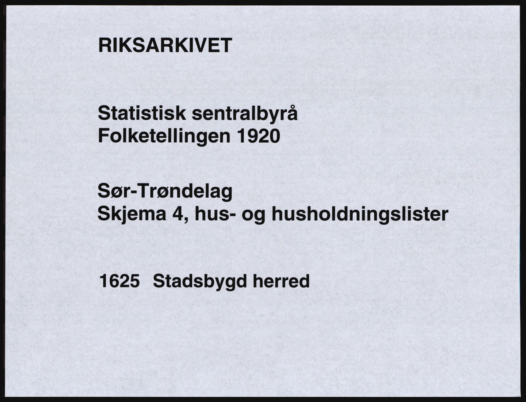 SAT, 1920 census for Stadsbygd, 1920, p. 36