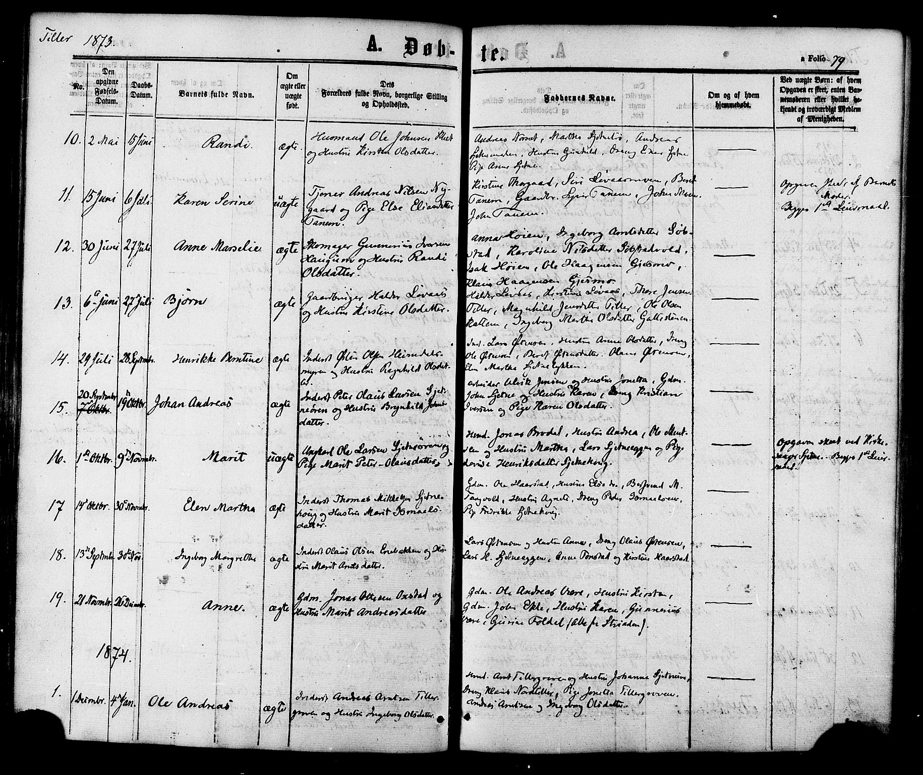 Ministerialprotokoller, klokkerbøker og fødselsregistre - Sør-Trøndelag, SAT/A-1456/618/L0443: Parish register (official) no. 618A06 /2, 1863-1879, p. 79