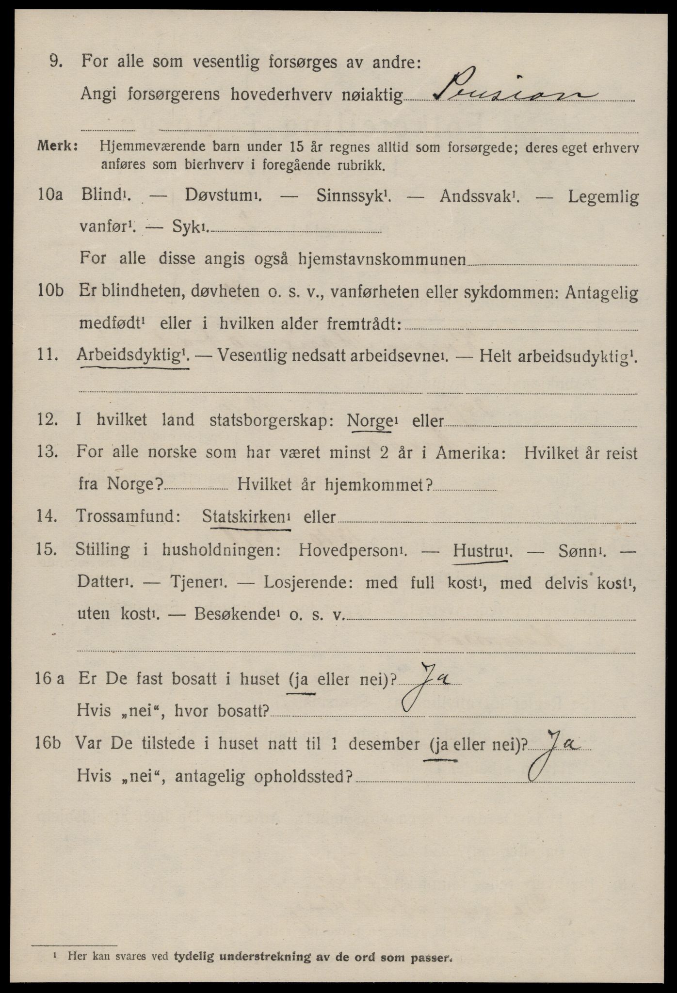 SAT, 1920 census for Aure, 1920, p. 2171